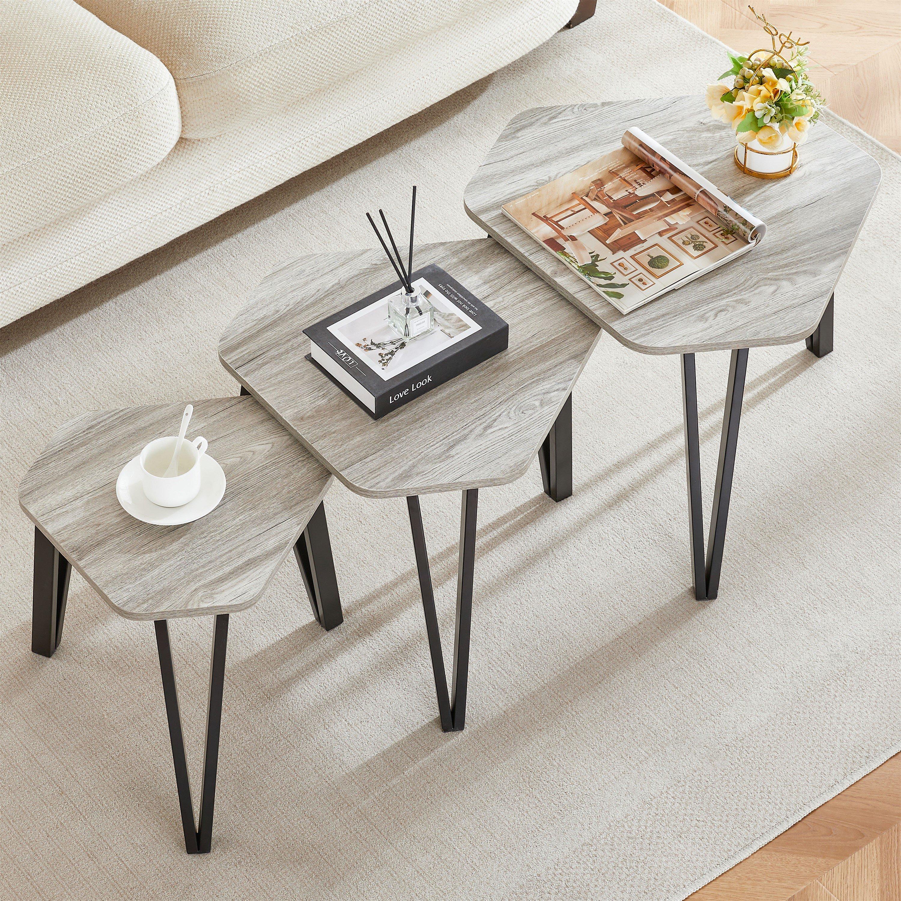 Grey - Lassic - Vida Designs Brooklyn Nest of 3 Tables - 4