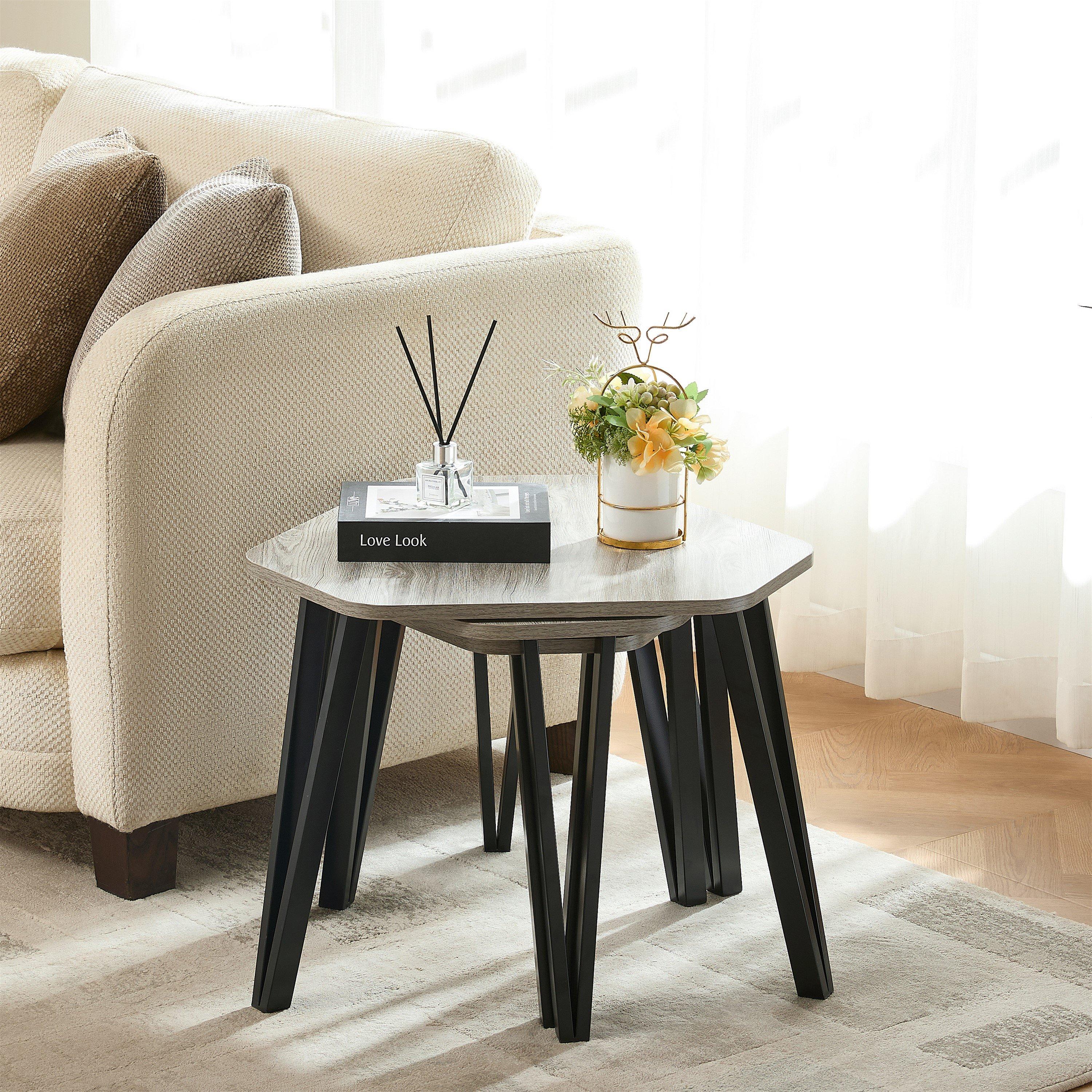 Grey - Lassic - Vida Designs Brooklyn Nest of 3 Tables - 5