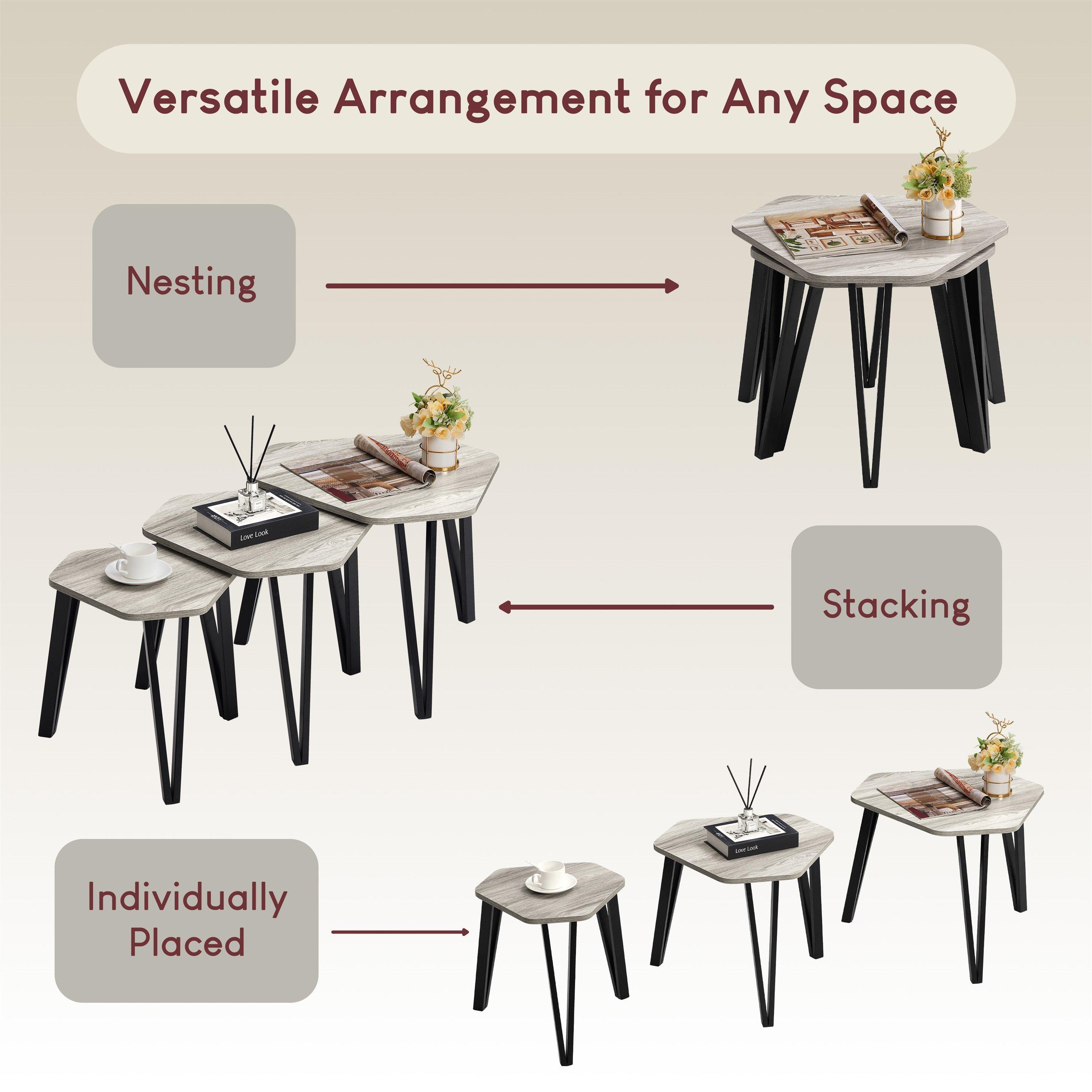 Grey - Lassic - Vida Designs Brooklyn Nest of 3 Tables - 6