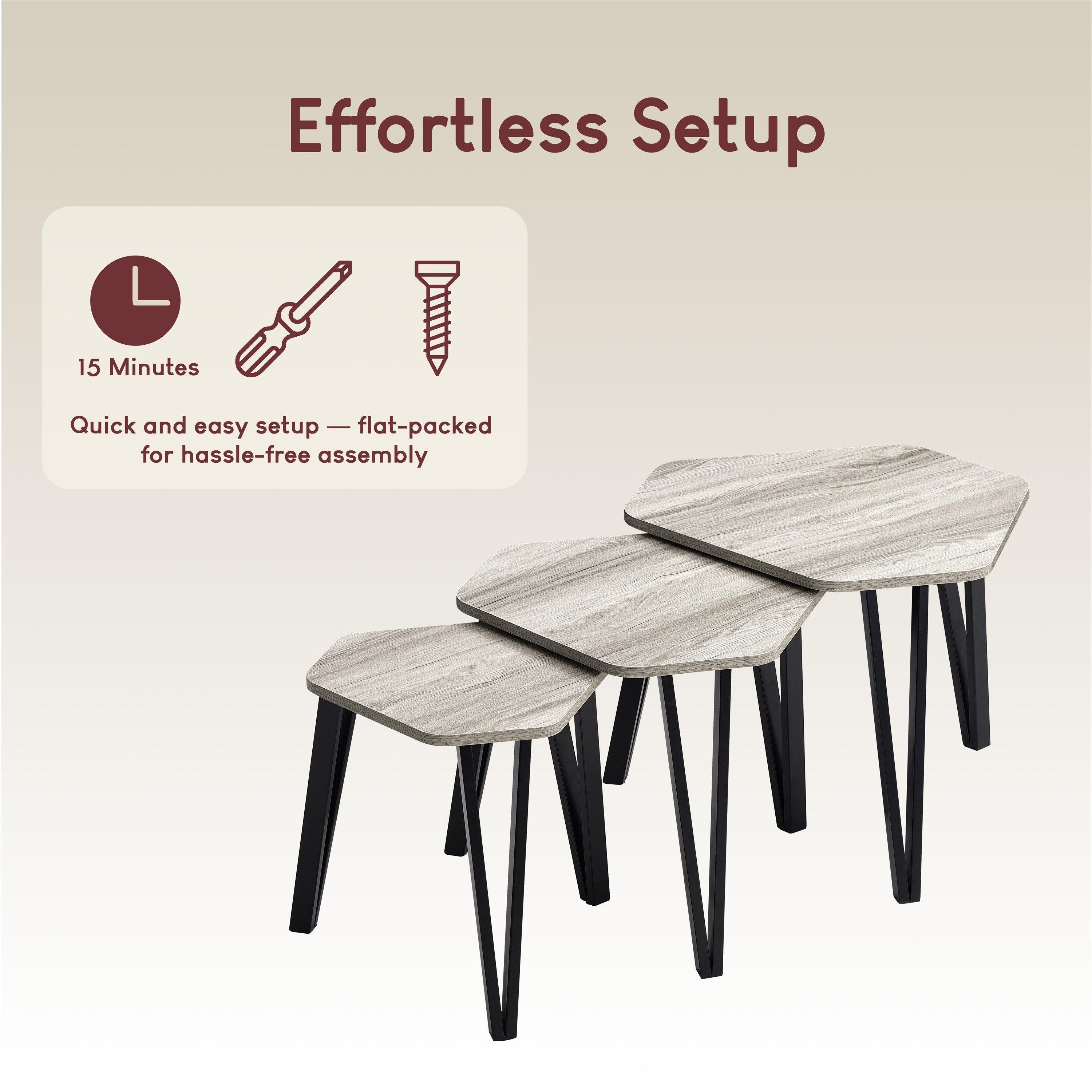 Grey - Lassic - Vida Designs Brooklyn Nest of 3 Tables - 8