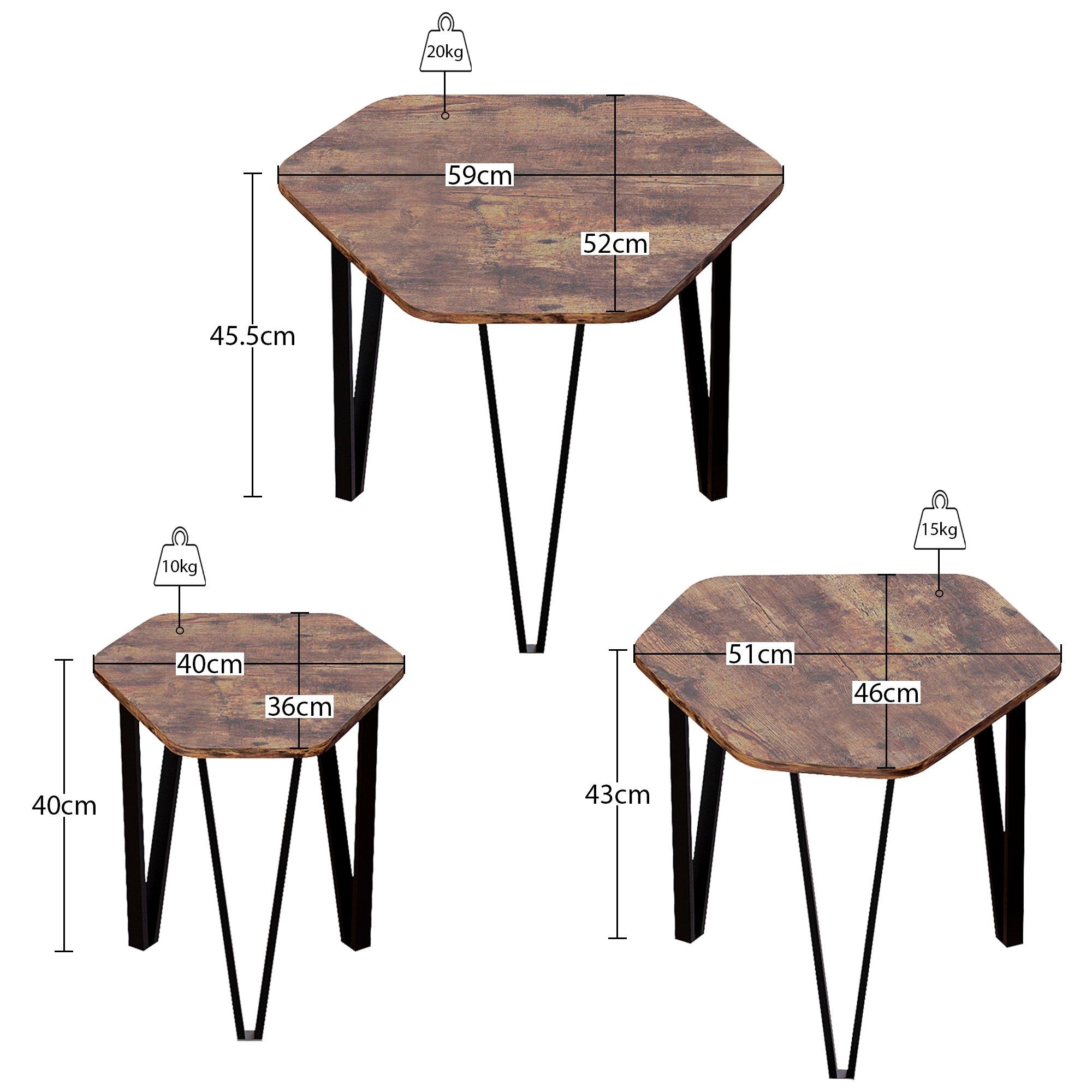 Dark Wood - Lassic - Vida Designs Brooklyn Nest of 3 Tables - 2