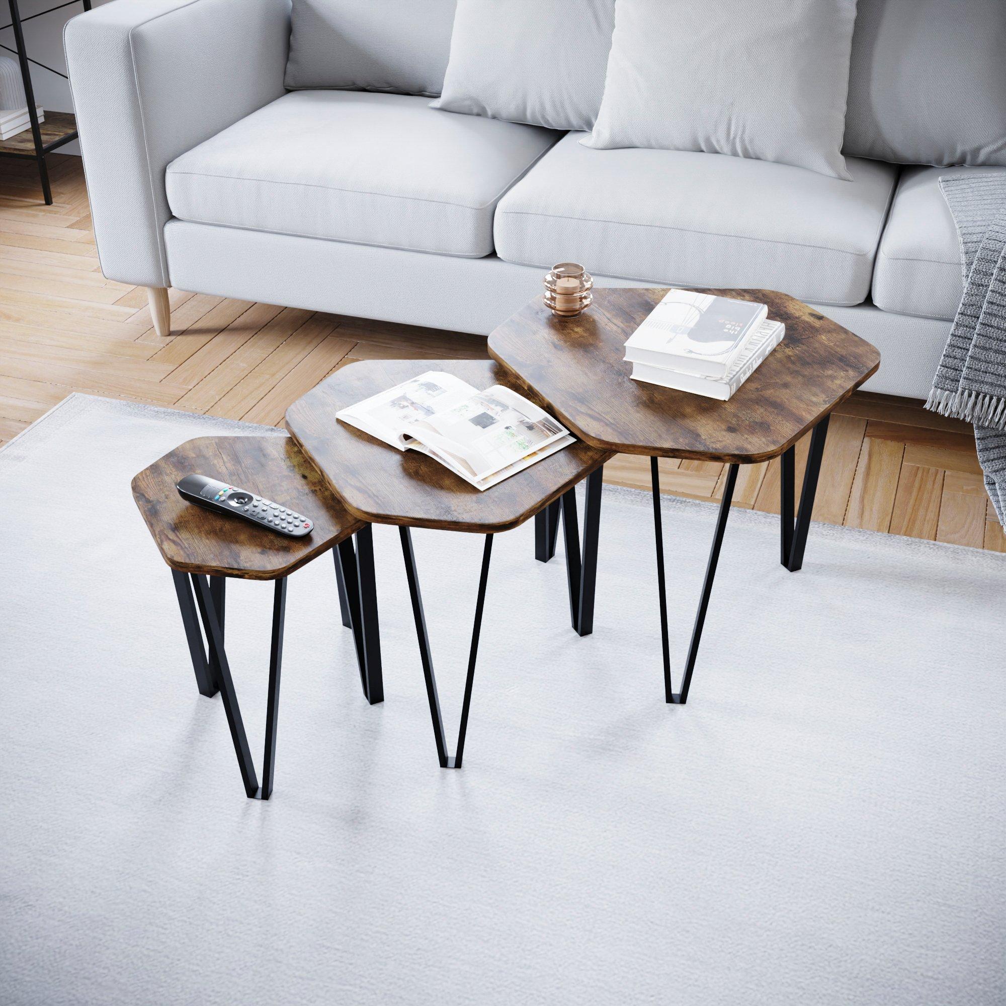 Dark Wood - Lassic - Vida Designs Brooklyn Nest of 3 Tables - 5