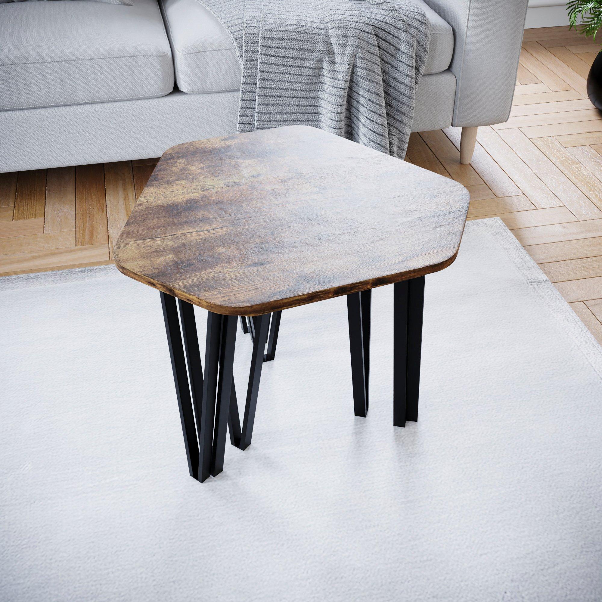 Dark Wood - Lassic - Vida Designs Brooklyn Nest of 3 Tables - 6