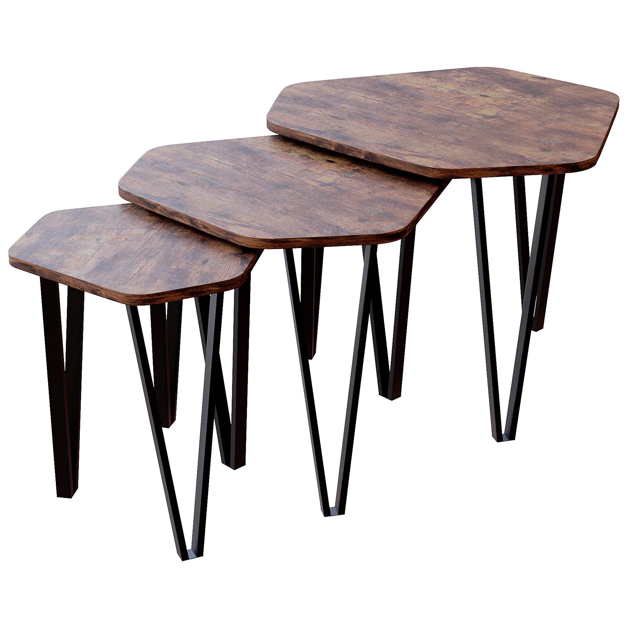 Dark Wood - Lassic - Vida Designs Brooklyn Nest of 3 Tables - 8