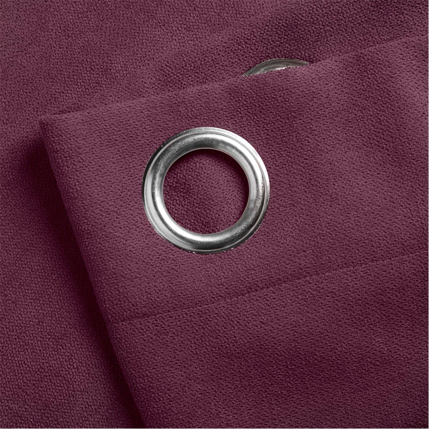 Aubergine - Alan Symonds - Velvet Chenille Eyelet Ring Top Curtains - 3