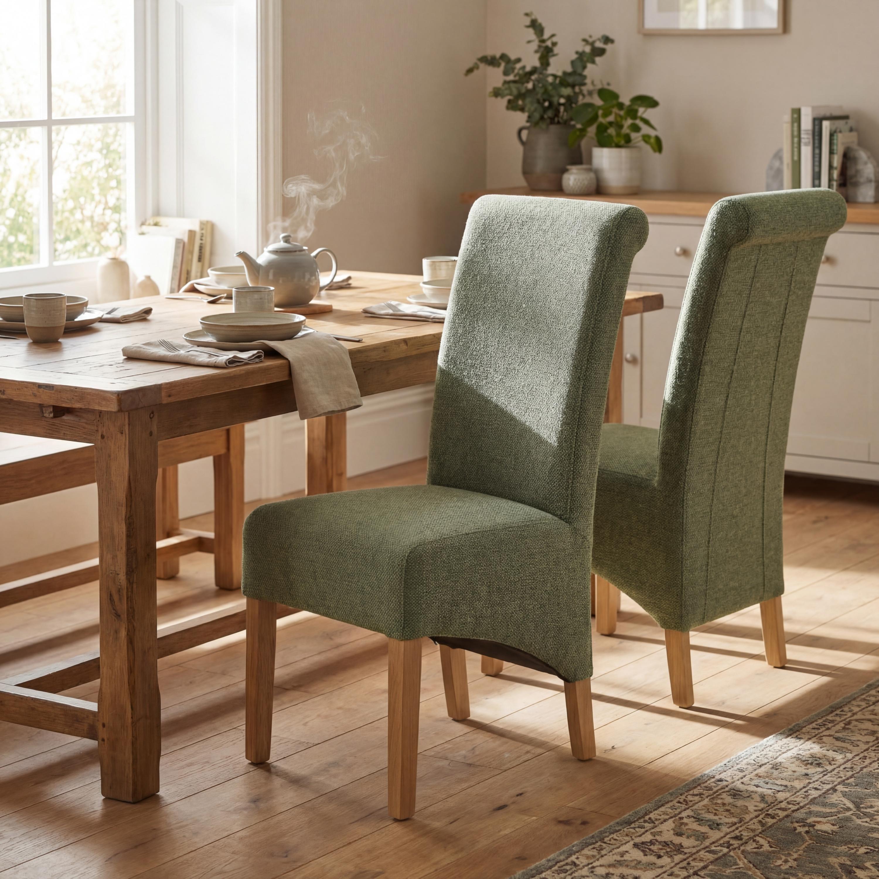 Green - Shankar - Set of 2 Krista Weave Green Dining Chairs - 1