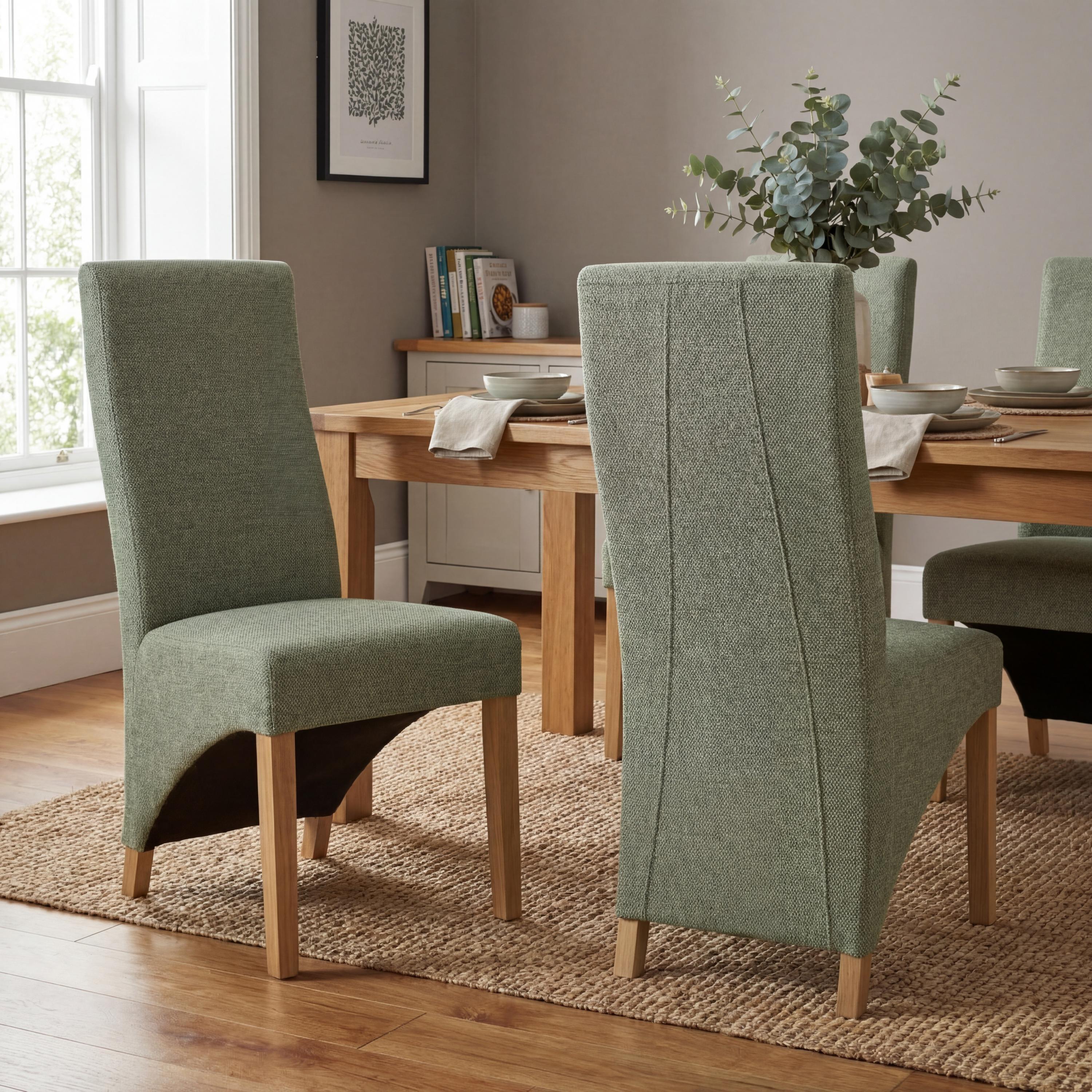 Shankar  Set Of 2 Baxter Weave Dining Chairs Green - 61×46×107