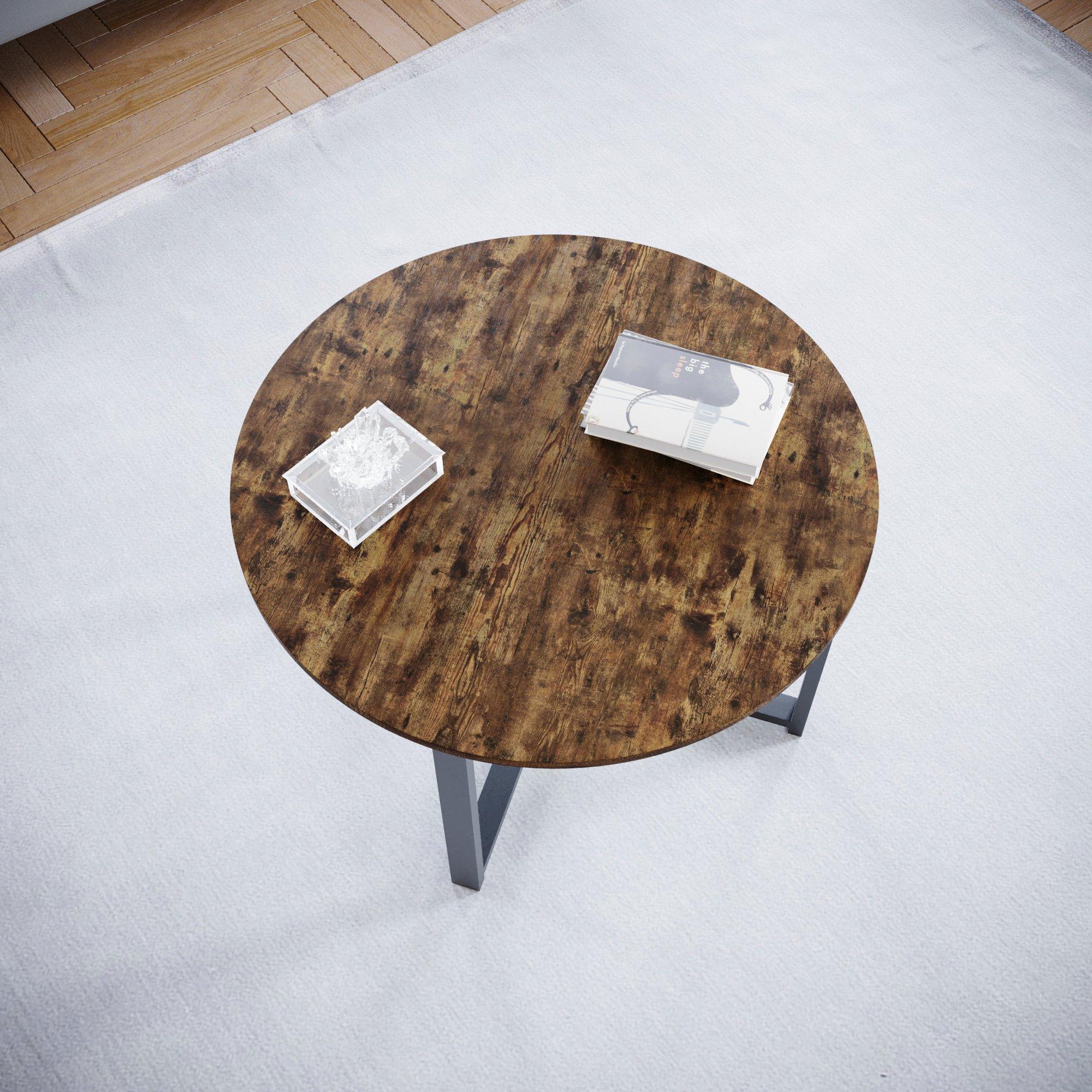 Dark Wood - Lassic - Vida Designs Brooklyn Round Coffee Table - 3