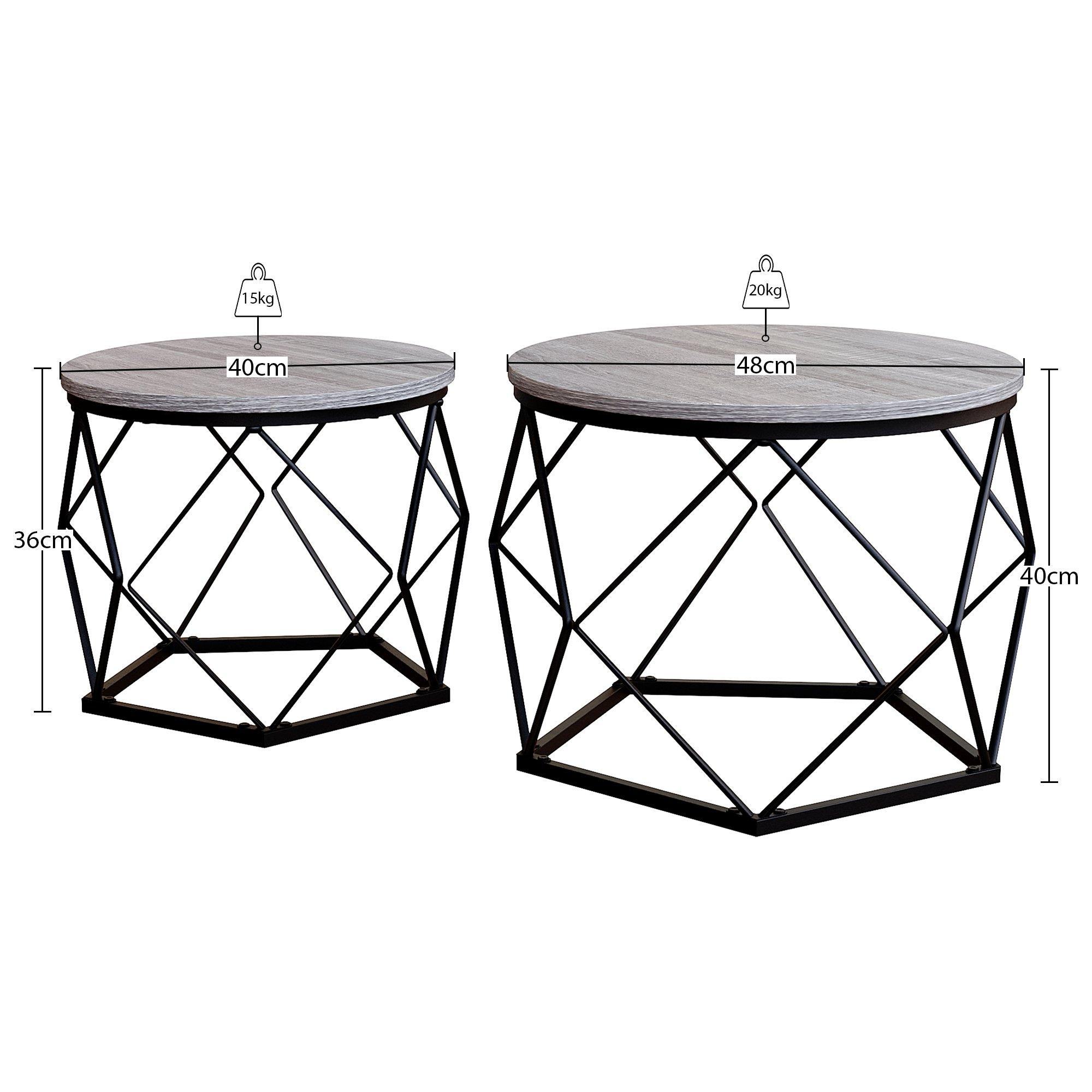 Grey - Lassic - Vida Designs Brooklyn Nest of 2 Geometric Tables - 2