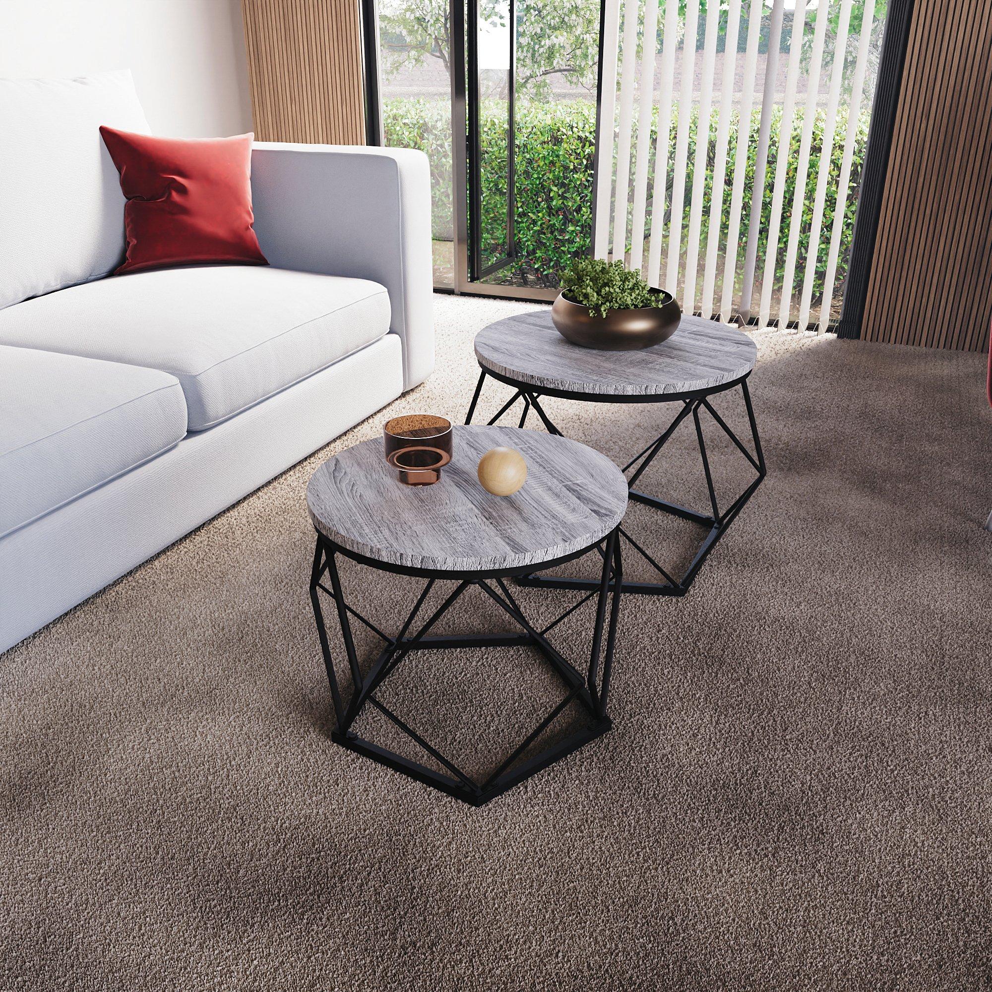 Grey - Lassic - Vida Designs Brooklyn Nest of 2 Geometric Tables - 6