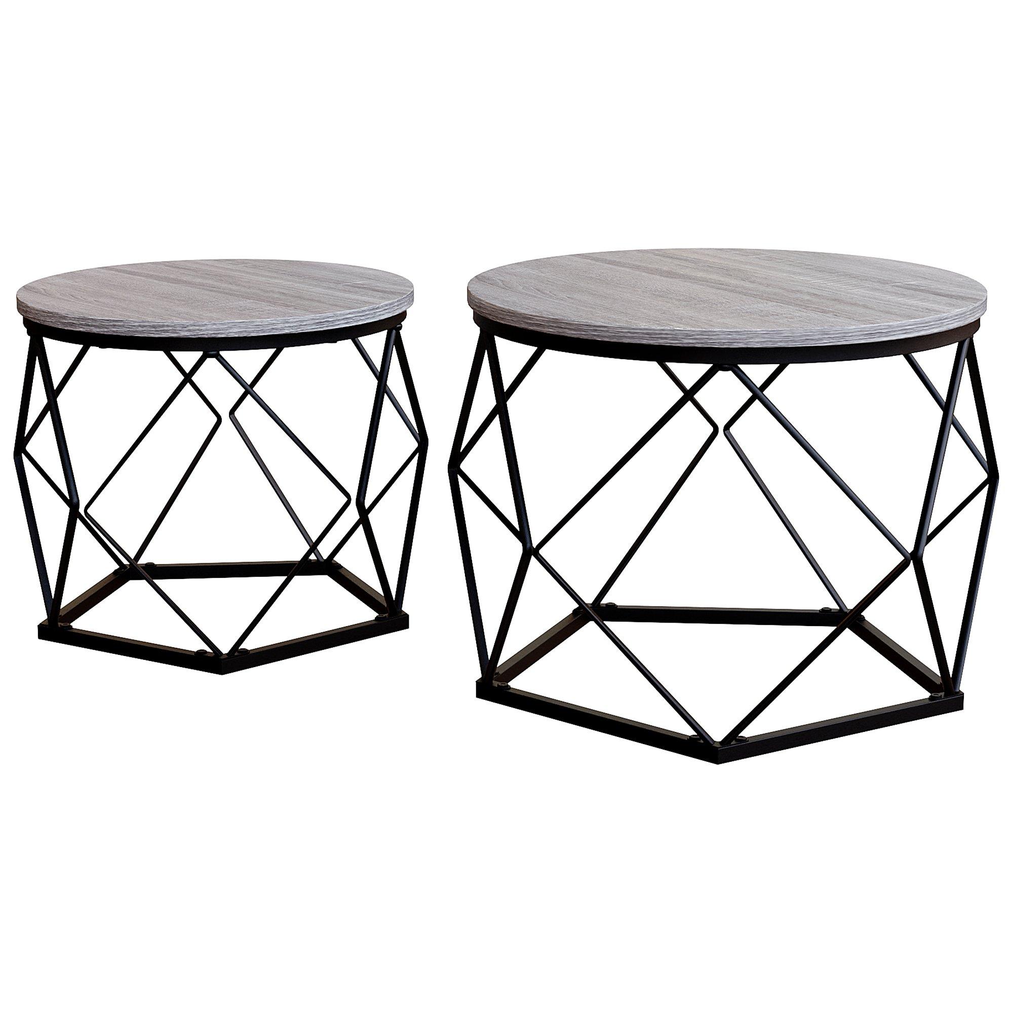 Grey - Lassic - Vida Designs Brooklyn Nest of 2 Geometric Tables - 8