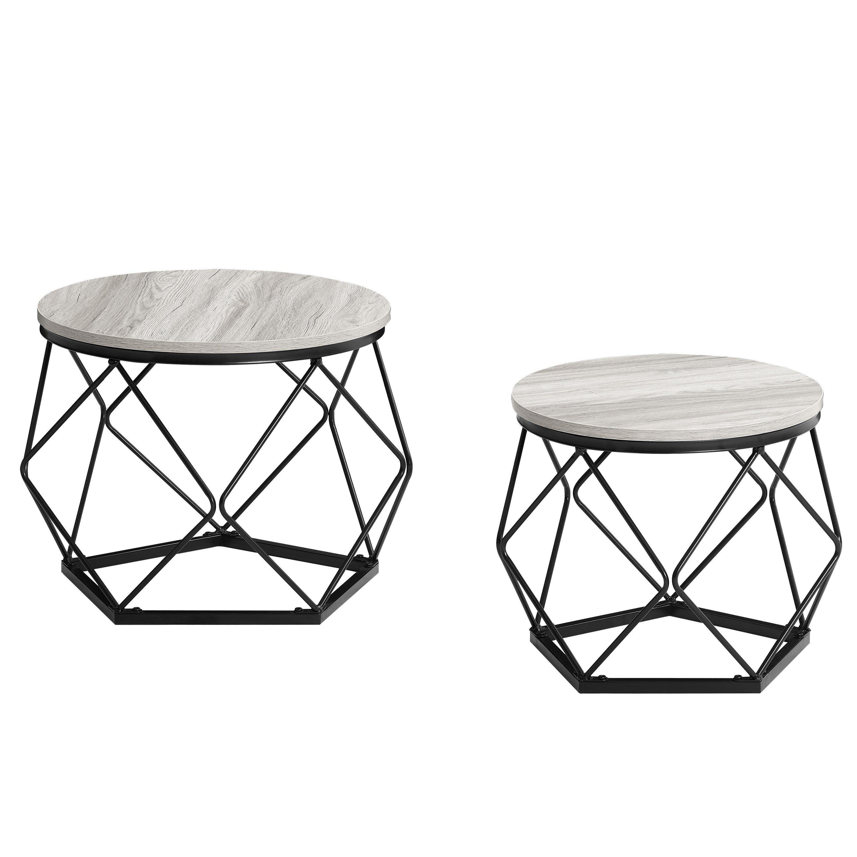 Grey - Lassic - Vida Designs Brooklyn Nest of 2 Geometric Tables - 9