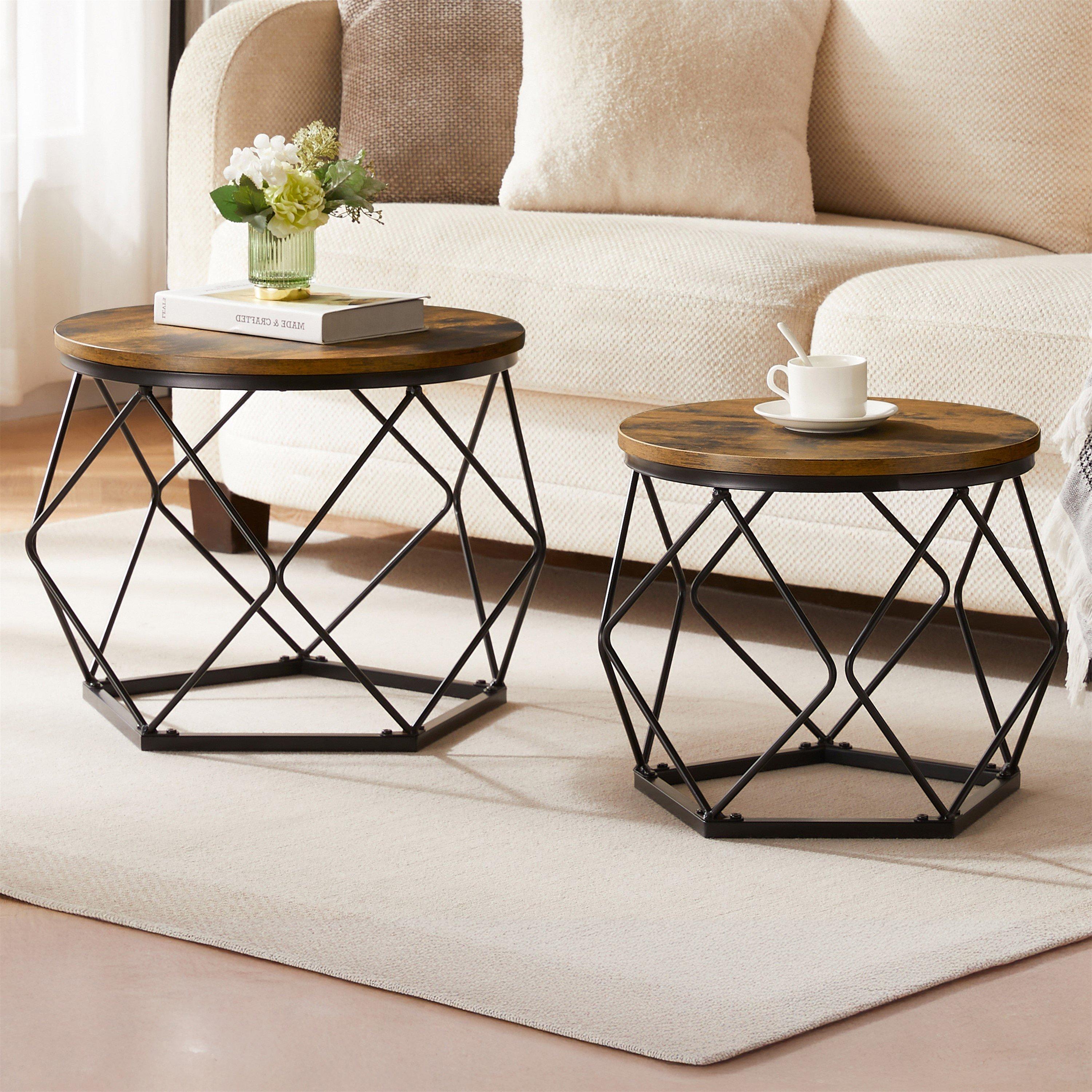 Lassic  Vida Designs Brooklyn Nest Of 2 Geometric Tables - Dark Wood  of 2