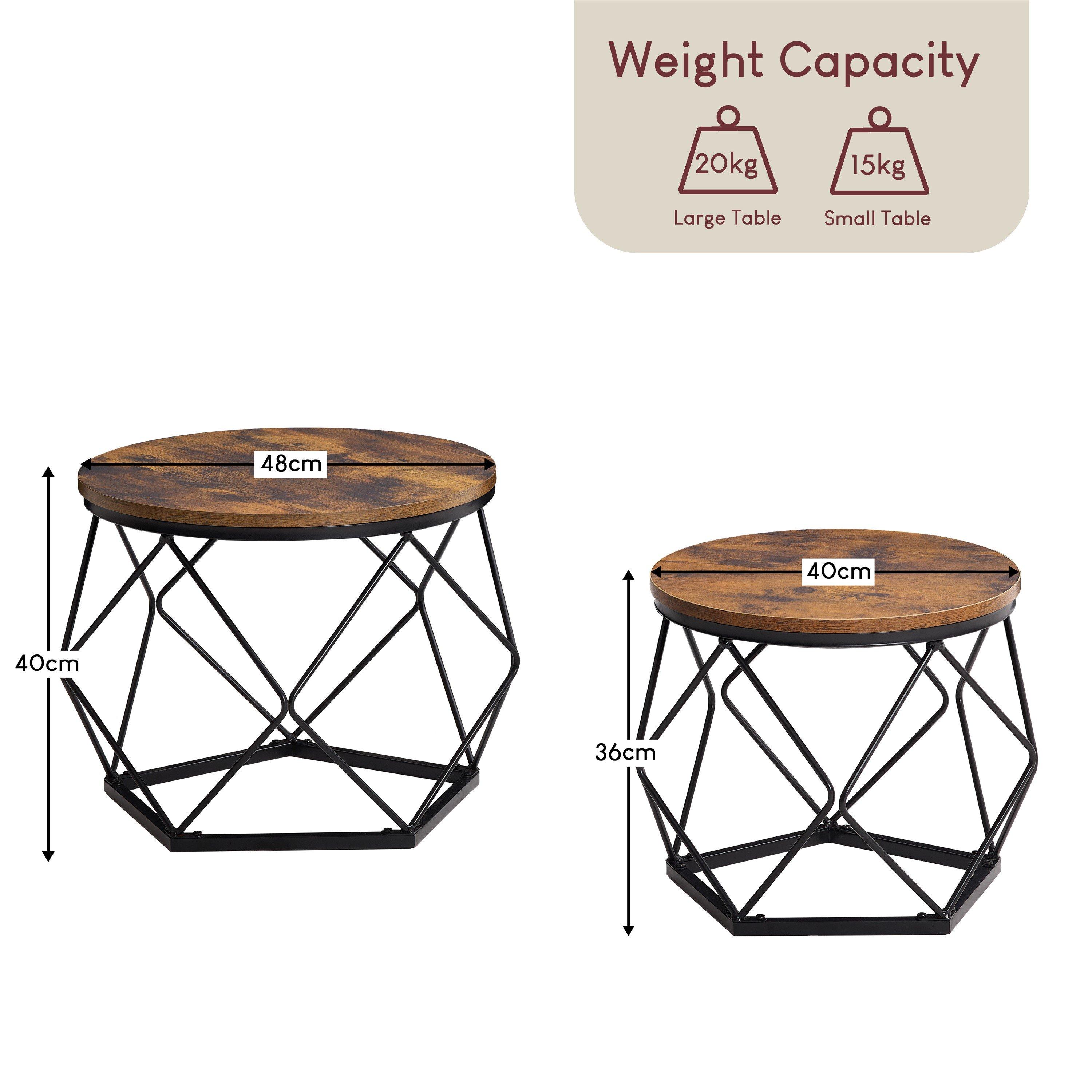Dark Wood - Lassic - Vida Designs Brooklyn Nest of 2 Geometric Tables - 2