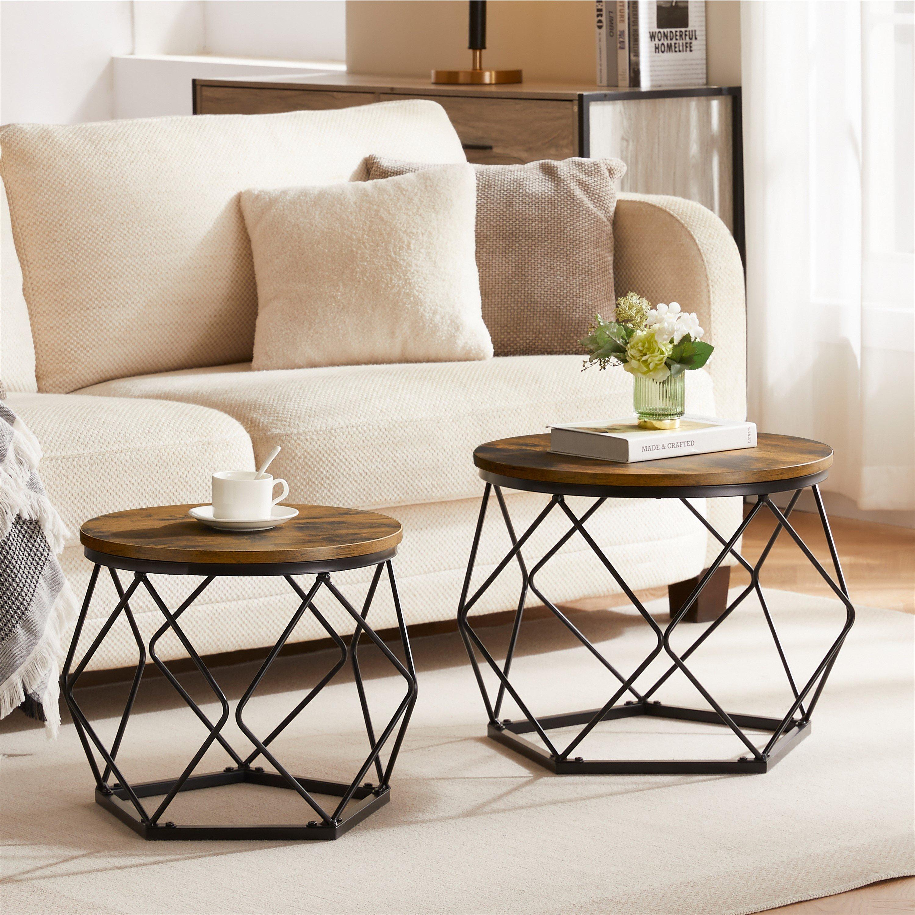 Dark Wood - Lassic - Vida Designs Brooklyn Nest of 2 Geometric Tables - 4