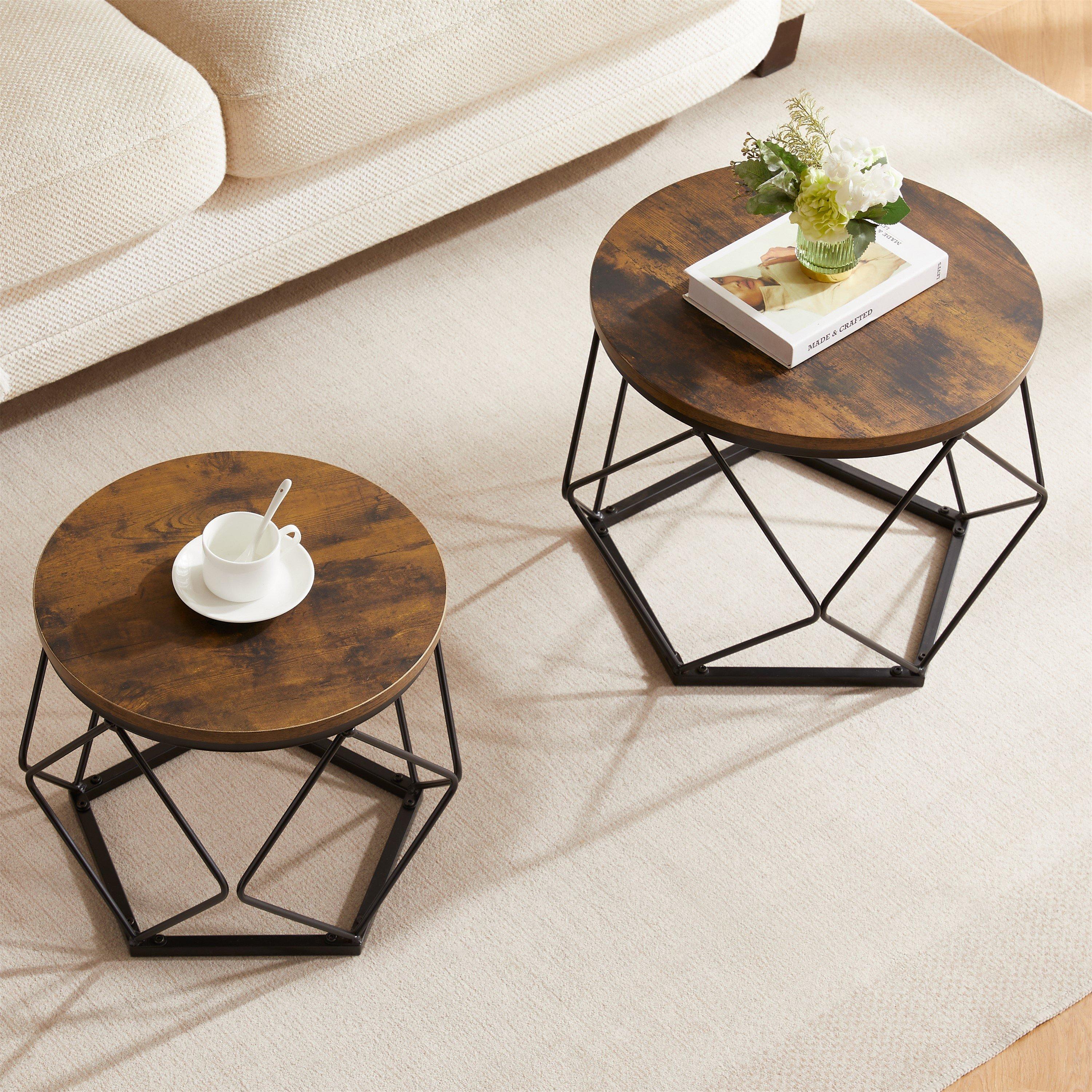 Dark Wood - Lassic - Vida Designs Brooklyn Nest of 2 Geometric Tables - 5