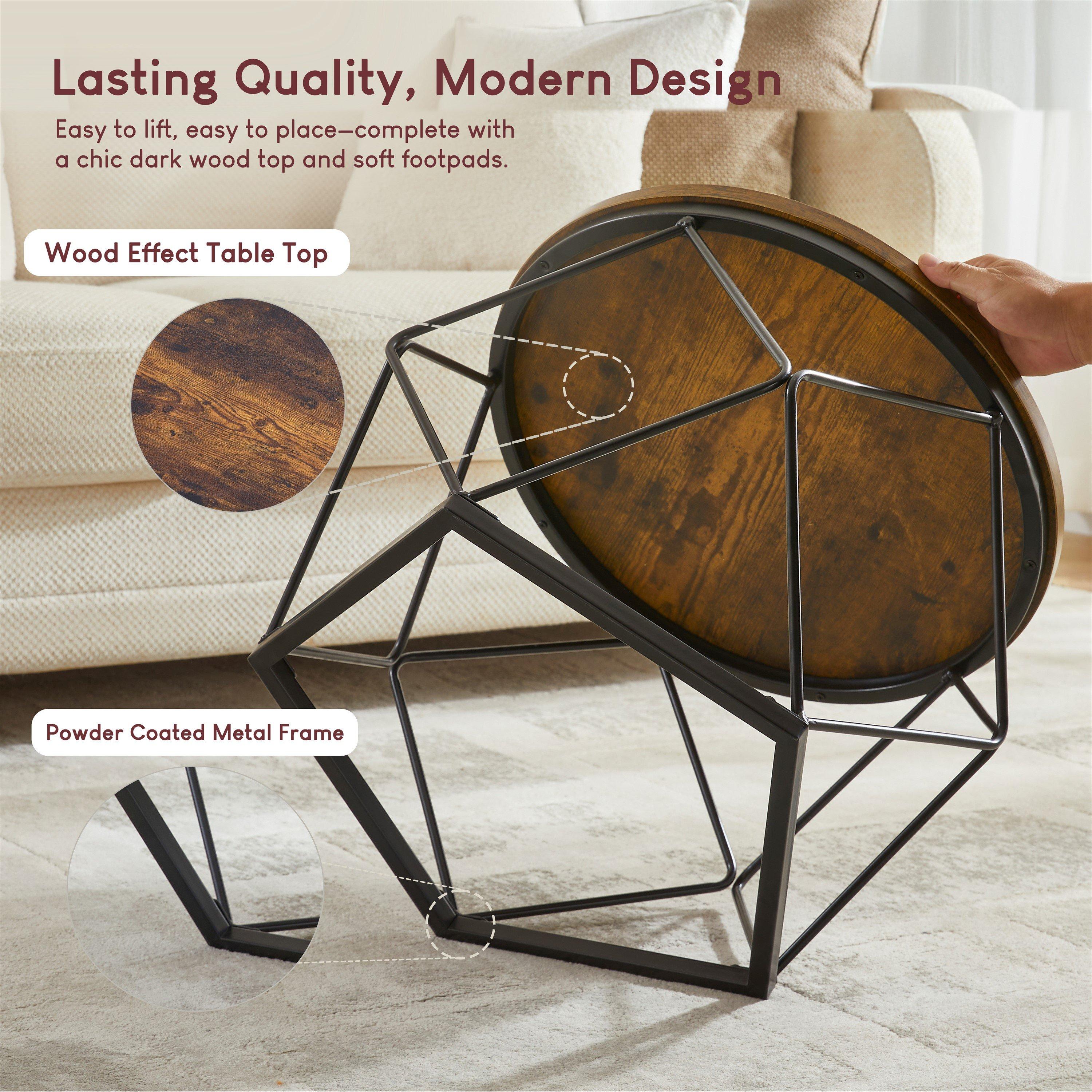 Dark Wood - Lassic - Vida Designs Brooklyn Nest of 2 Geometric Tables - 6