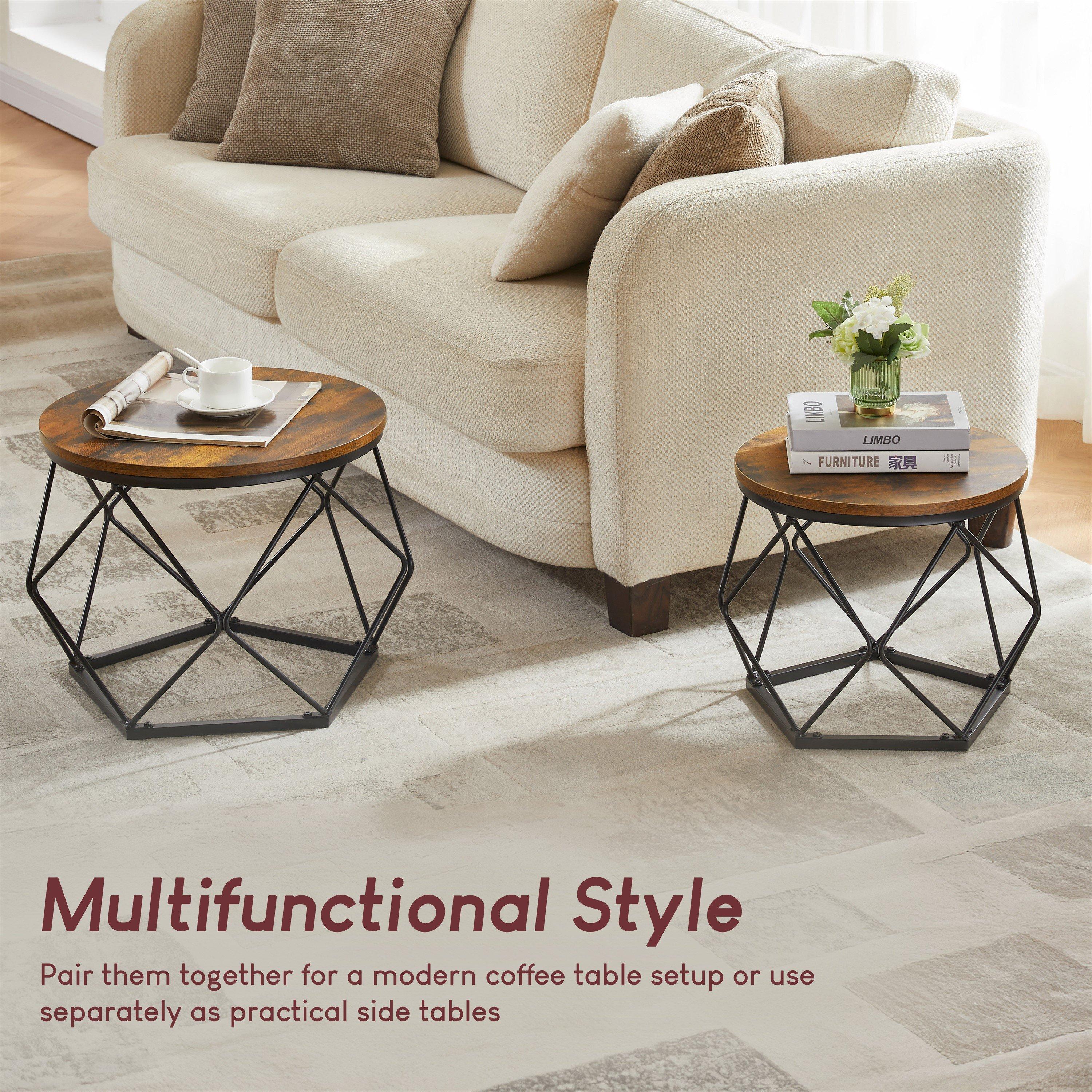Dark Wood - Lassic - Vida Designs Brooklyn Nest of 2 Geometric Tables - 7