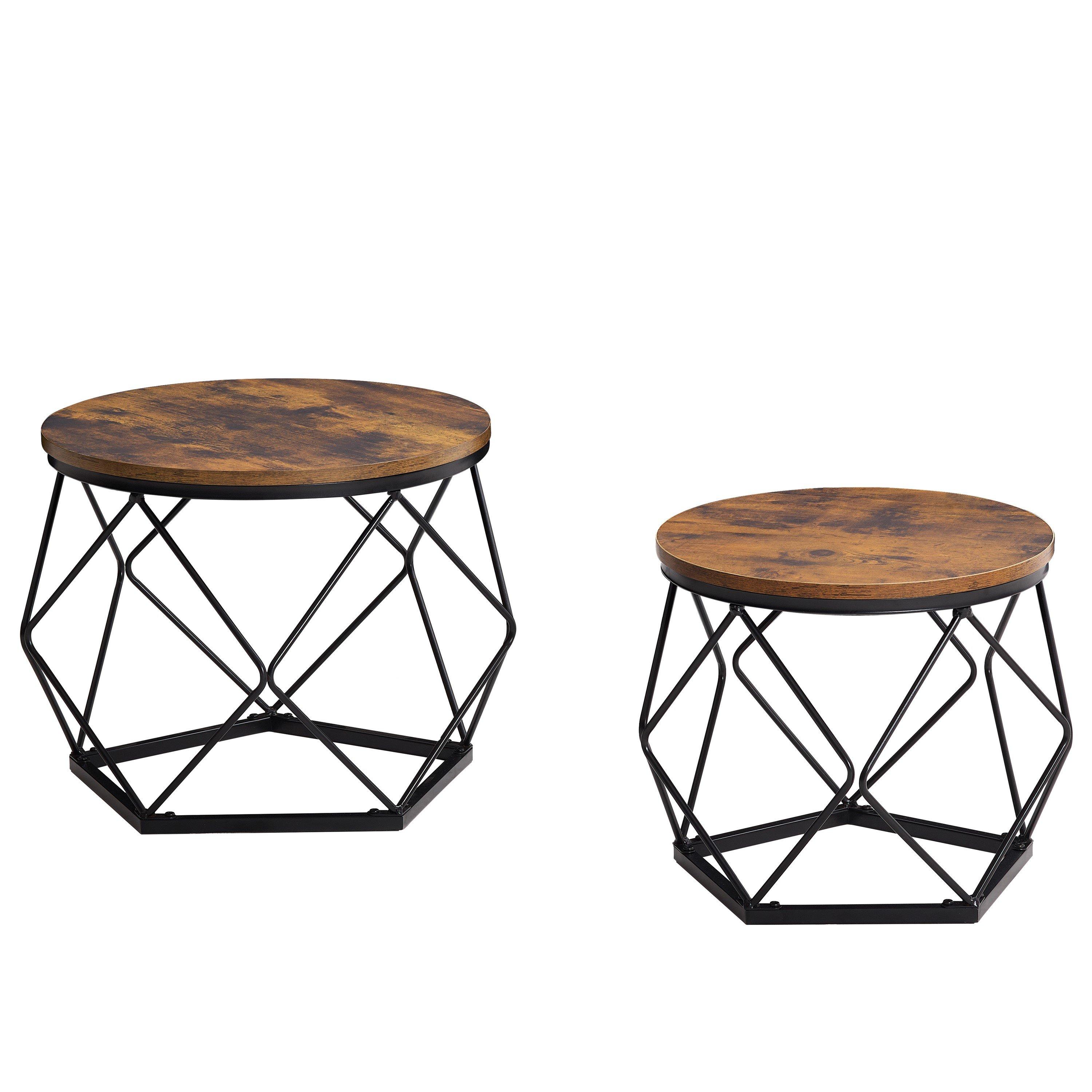 Dark Wood - Lassic - Vida Designs Brooklyn Nest of 2 Geometric Tables - 9