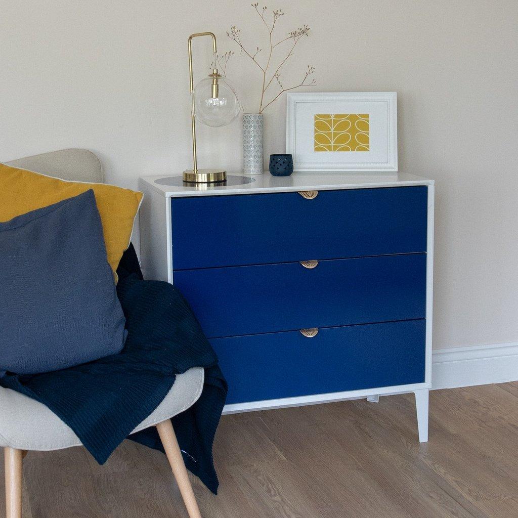 Navy Blue - D C Fix - dc fix Glossy Navy Blue Self Adhesive Vinyl Pack 3 - 4