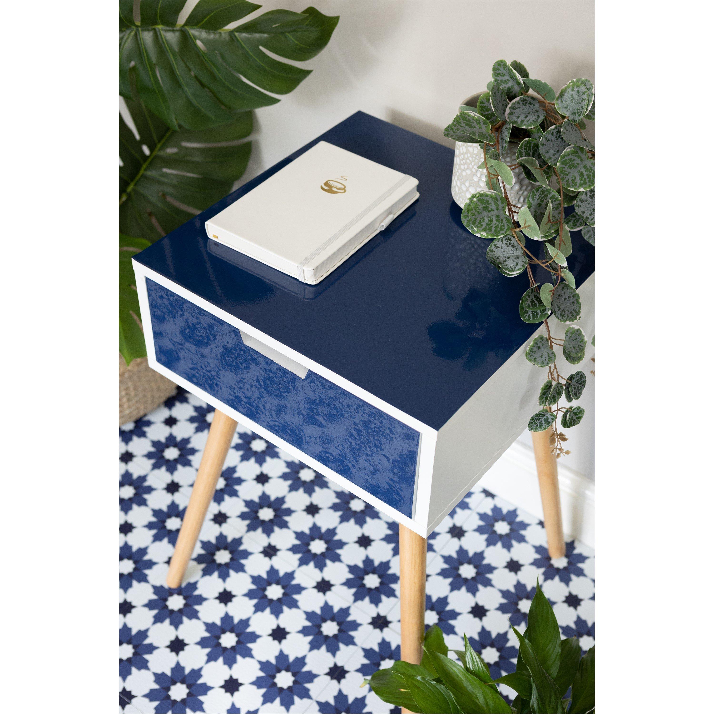 Navy Blue - D C Fix - dc fix Glossy Navy Blue Self Adhesive Vinyl Pack 3 - 5
