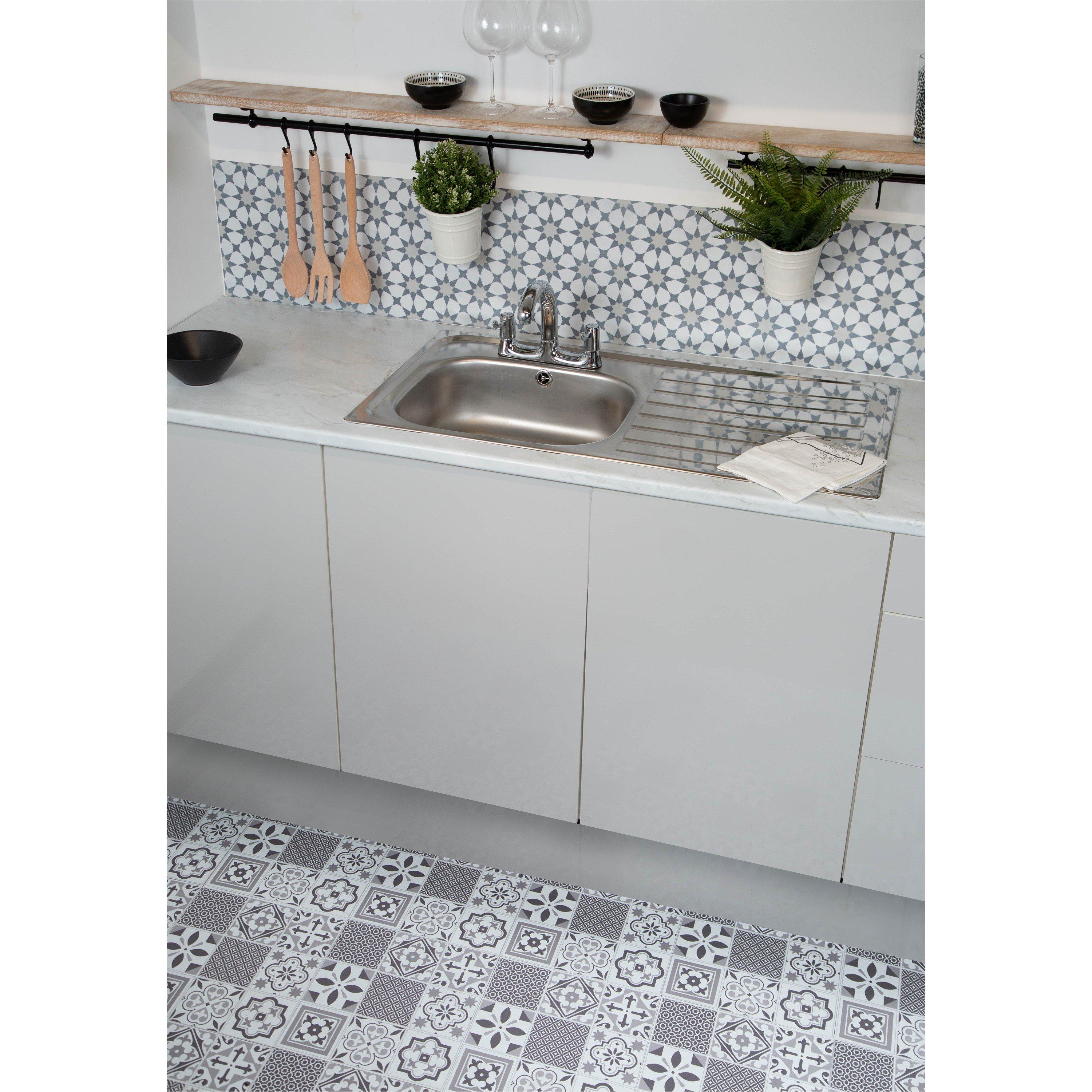 Light Grey - D C Fix - dc fix Glossy Lgt Grey Self Adhesive Vinyl Pack 3 - 3