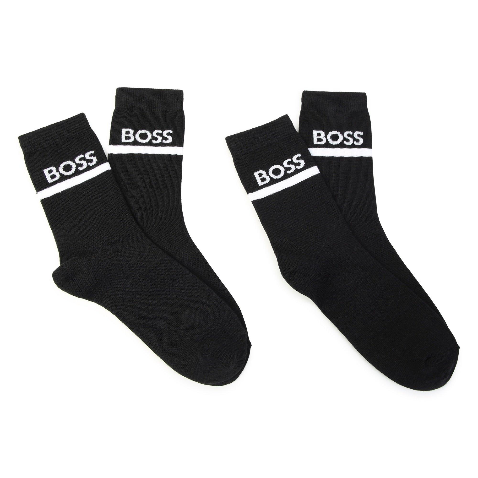 Boss Boys Logo Print Socks Junior - Black/Black 09B - 12-14Y(35)