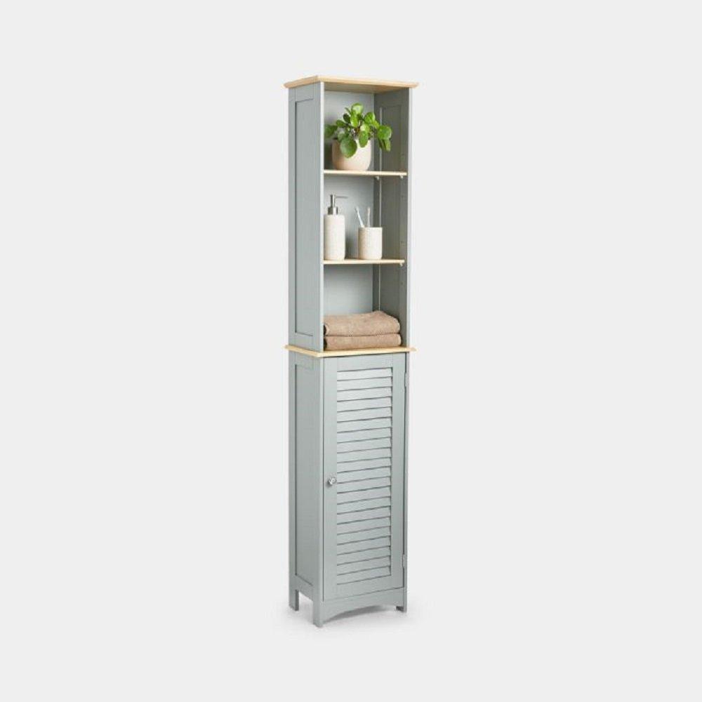 Grey - VonHaus - VonHaus  Shrewsbury Grey Tallboy Bathroom Cabinet
