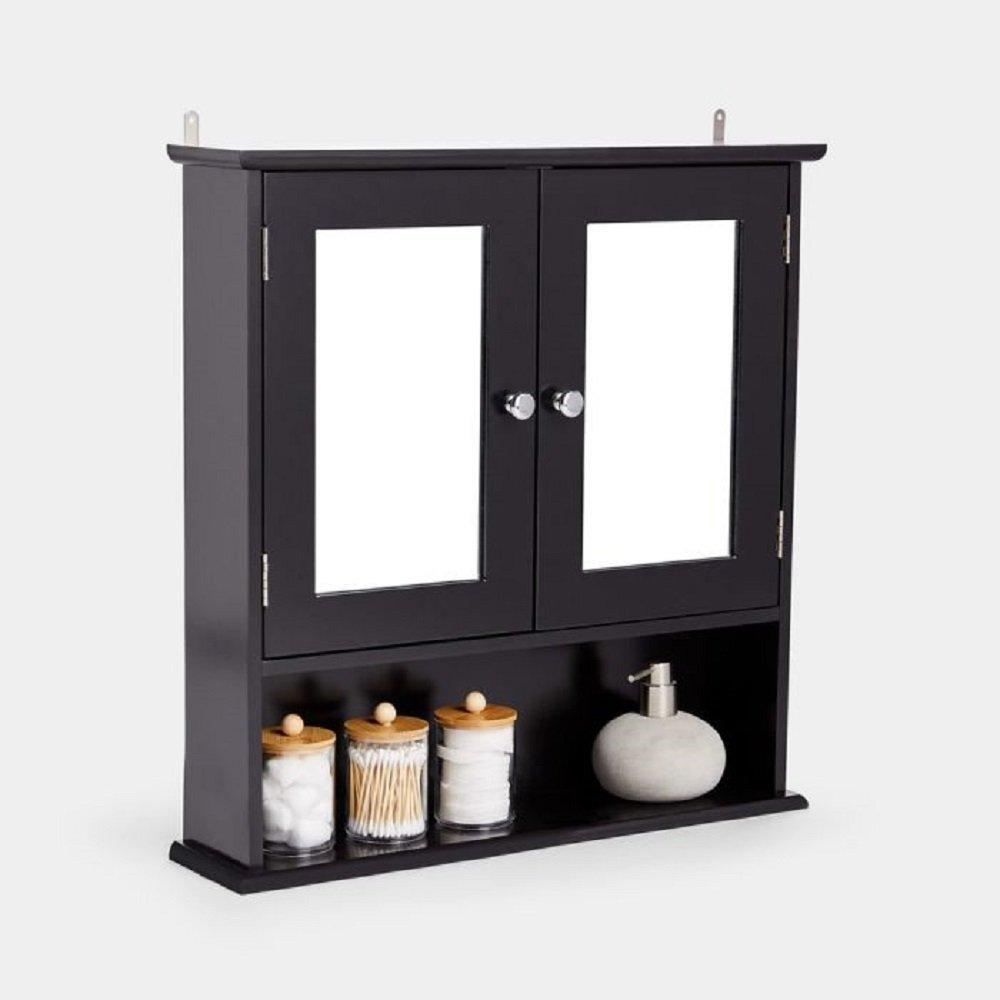 Vonhaus  Shrewsbury Mirrored Cabinet Black