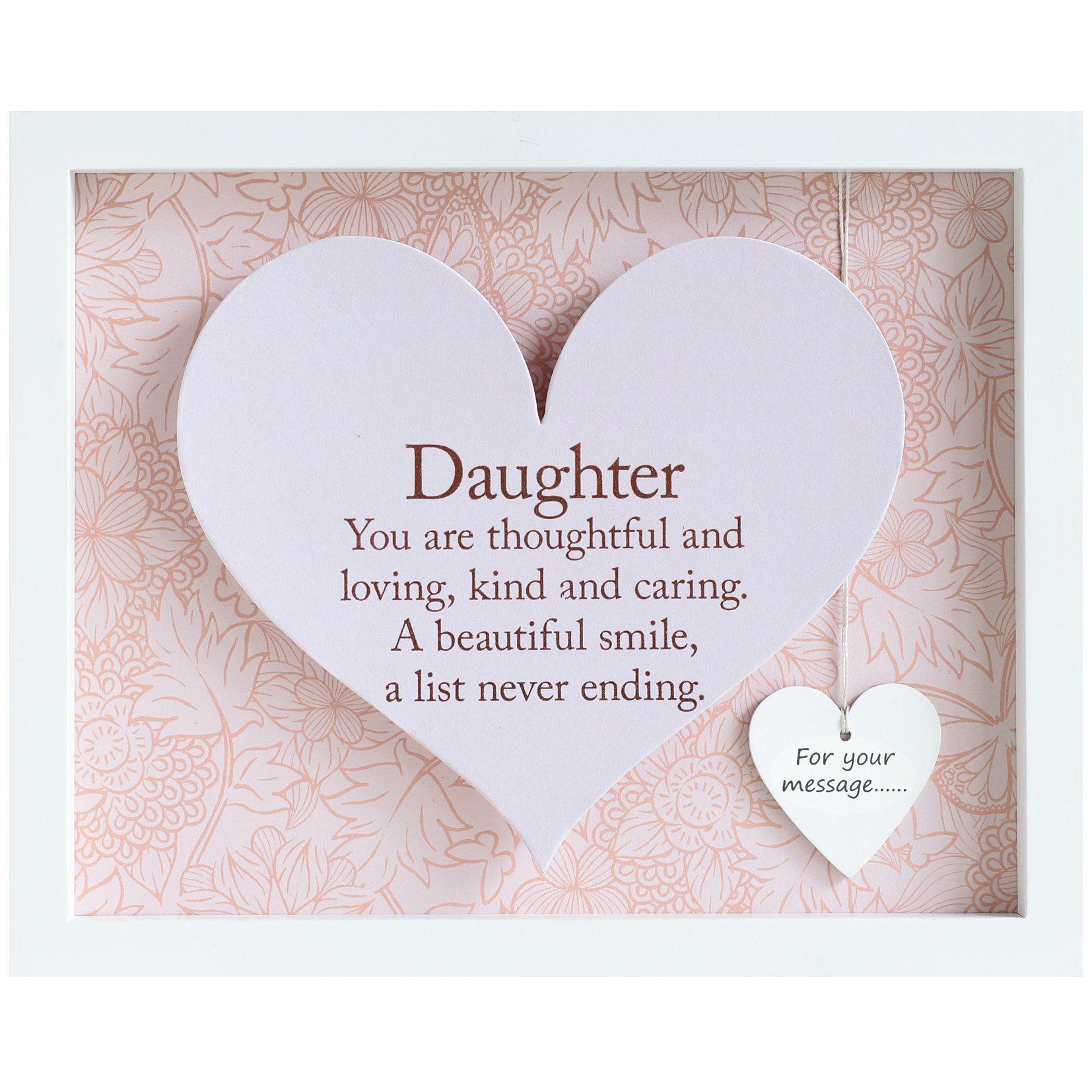 White - Said With Sentiment - 7601 - Daughter Heart Frame