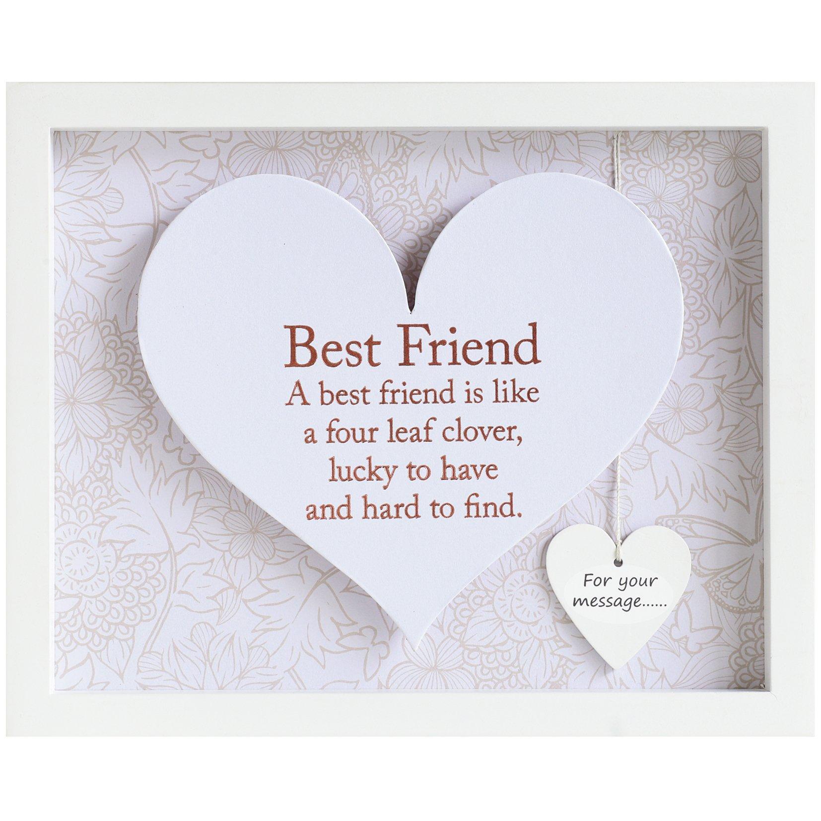 White - Said With Sentiment - 7600 - Best Friend Heart Frame