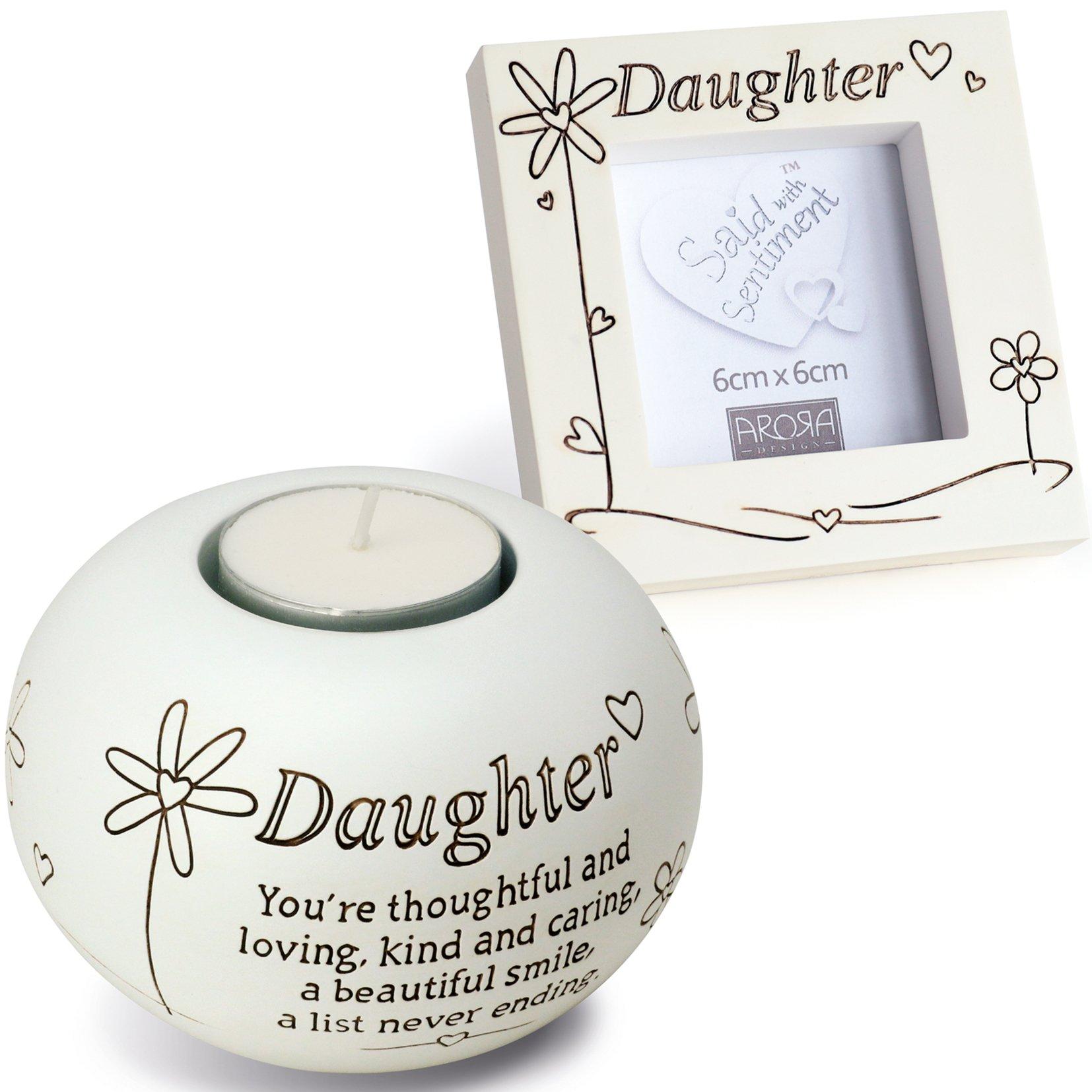 Said With Sentiment 7415 - Daughter Frame & Tea Light Set