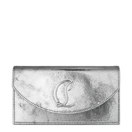 Christian Louboutin Loubi54 Embellished Metallic Cracked-Leather Shoulder Bag