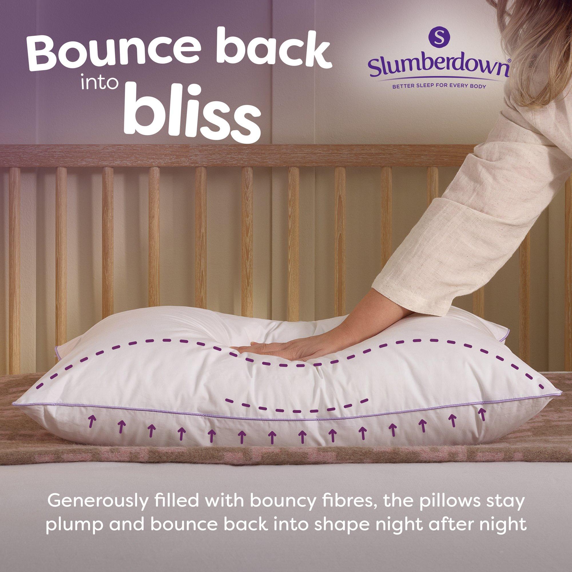 White - Slumberdown - Comfy Cotton Firm Pillows - 3