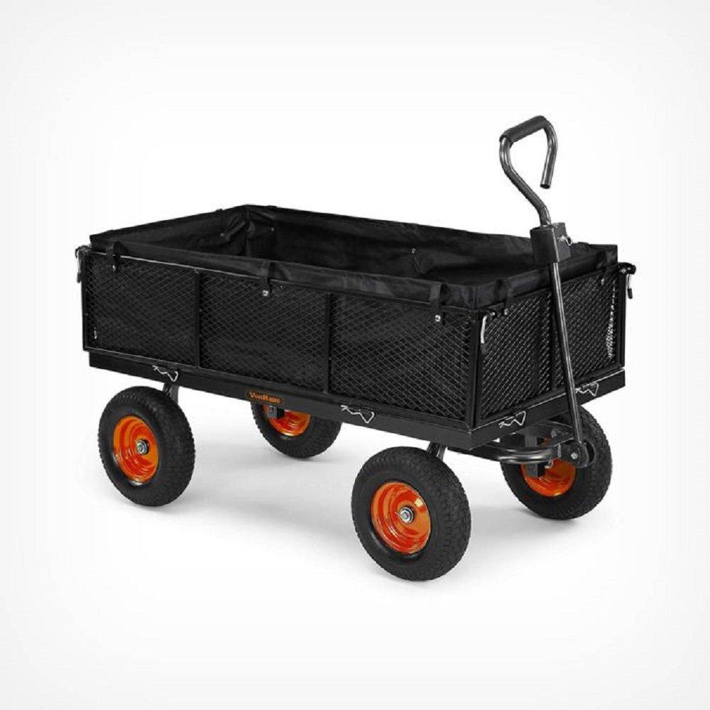 Black - VonHaus - VonHaus  Mesh Garden Cart 600kg