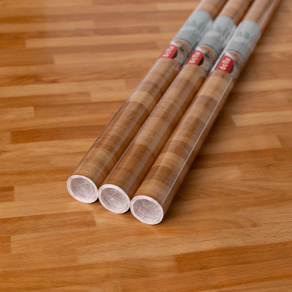 D C Fix  Dc Fix Butchers Block Self Adhesive Vinyl Pack 3 - Brown - 67X2 PACK3