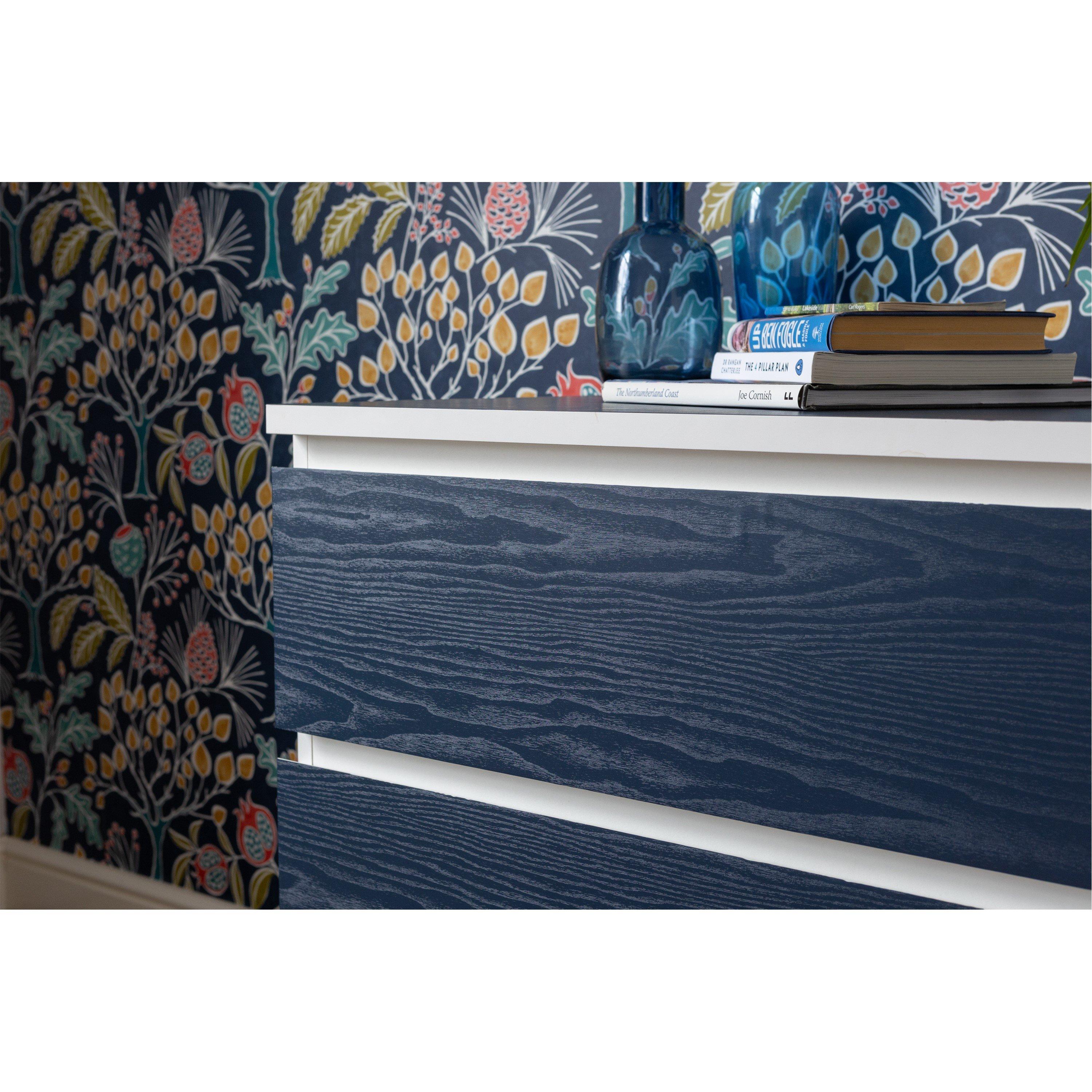 Midnight Navy - D C Fix - dc fix Navy Wood Self Adhesive Vinyl Pack 3 - 2