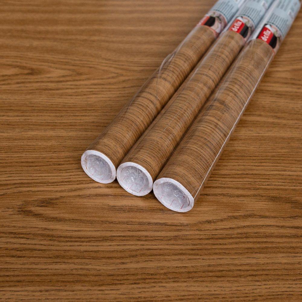 Brown - D C Fix - Oak Light Self Adhesive Vinyl Pack 3 - 1