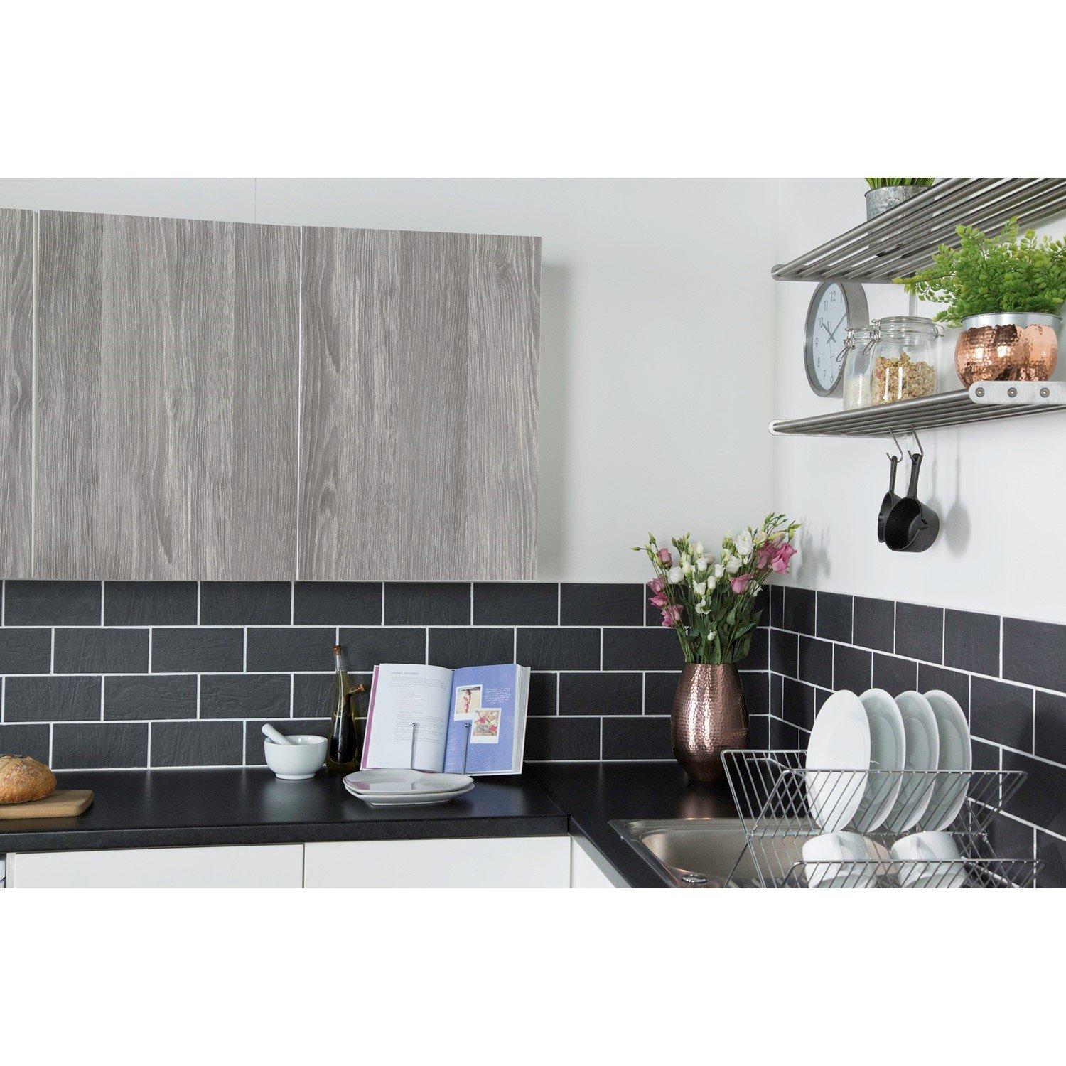 Grey - D C Fix - dc fix Oak Grey Self Adhesive Vinyl Pack 3 - 4