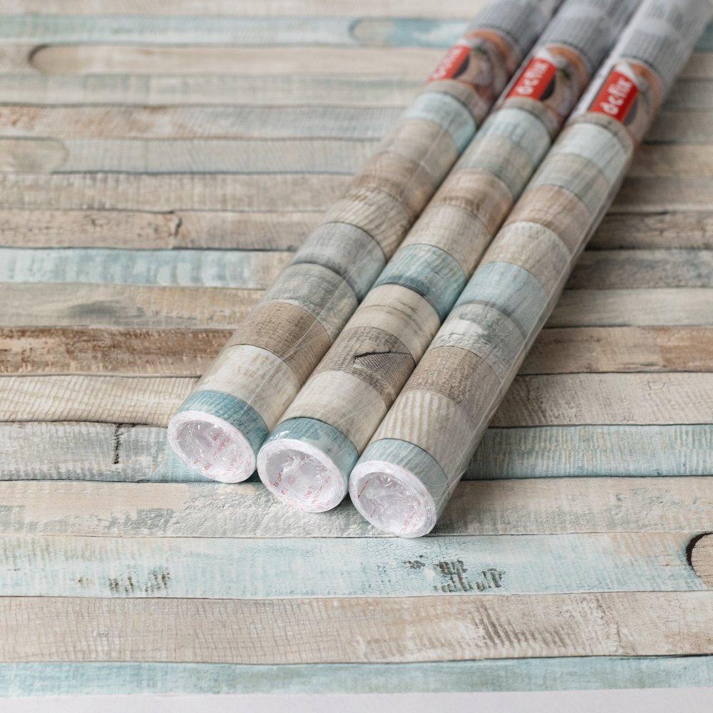 Blue/Grey - D C Fix - dc fix Rio Ocean Self Adhesive Vinyl Pack 3 - 1