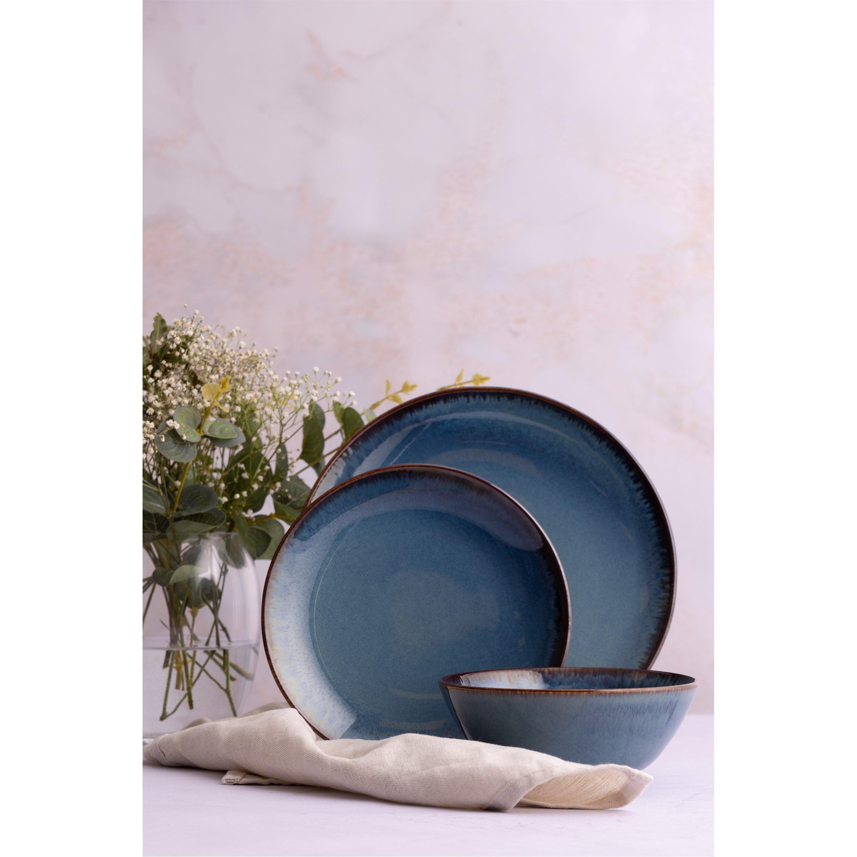 Mason Cash | 12 Piece Reactive Blue Dinner Set | Sports Direct