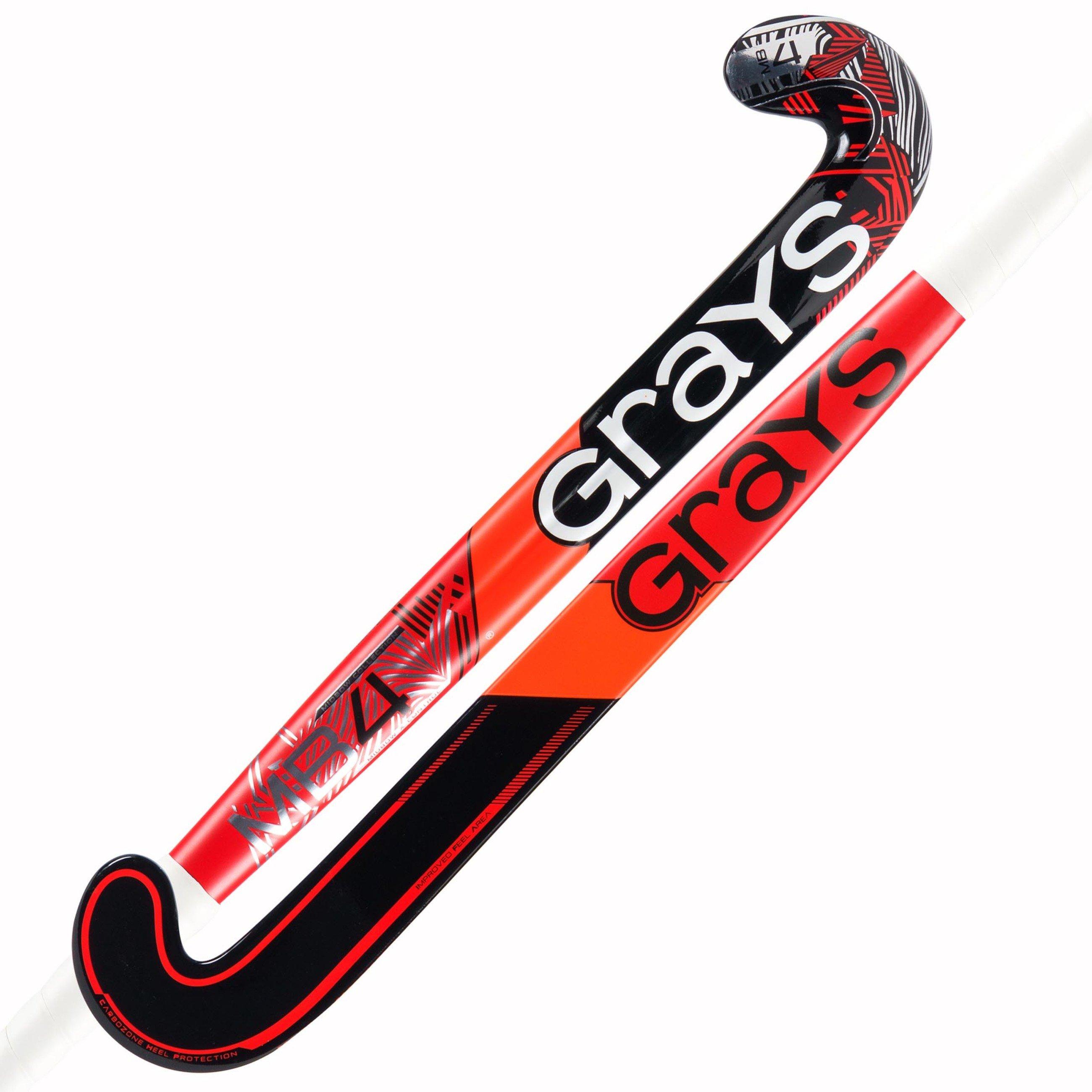 Black/Hot Red - Grays Hockey - Adults Midbow 61 Hockey Stick - 1