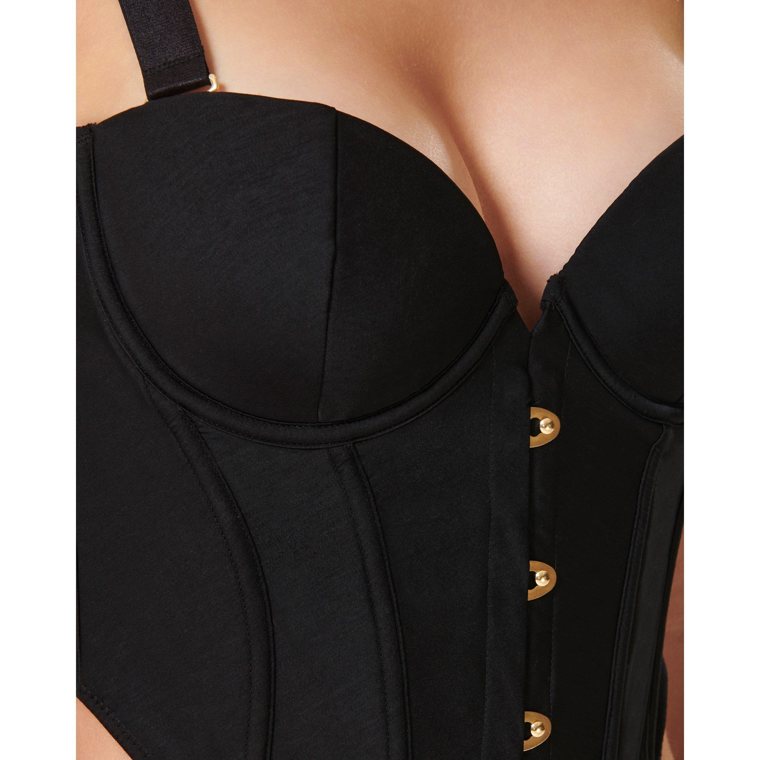 Black - Bluebella - Women's Satin Corset - 4