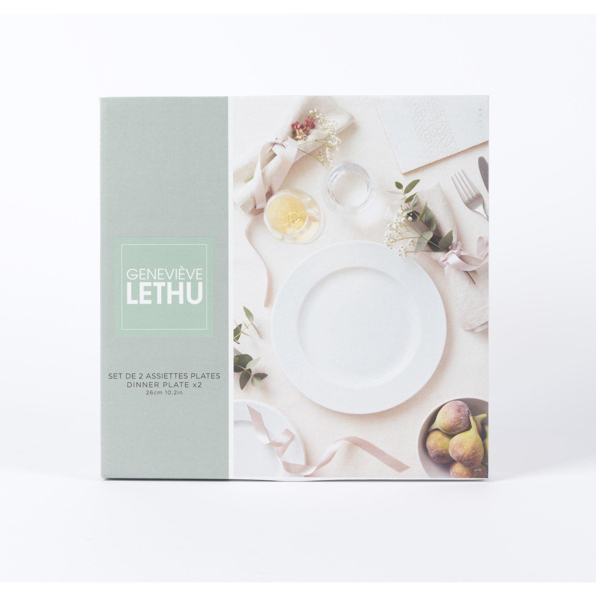 White - Genevieve Lethu - Dinner Plate Set of 2 - 1
