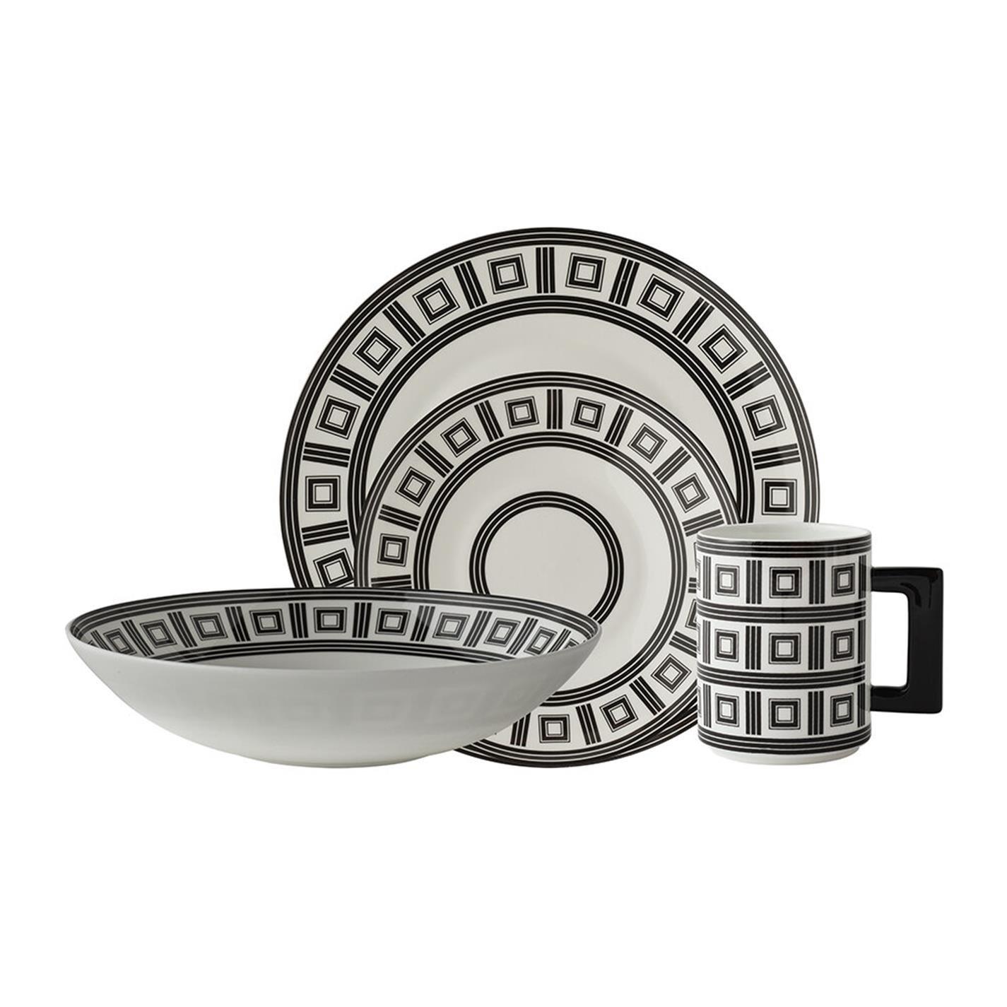 Black and White - Greg Natale - GregNatale Astoria Dinnerware - 4 Piece Set - 1
