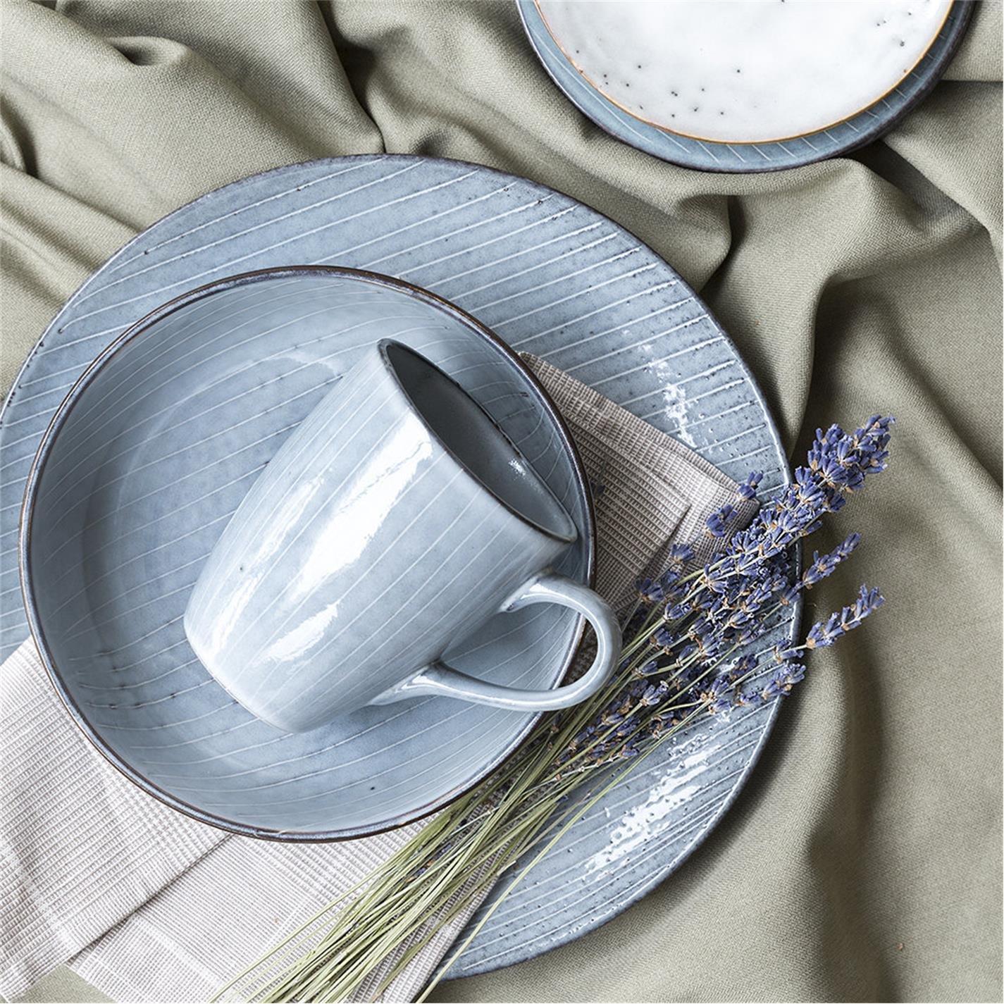 Grey - Broste Copenhagen - BrosteCopenhagen Nordic Sea Side Plate - Stoneware - Sea - 2