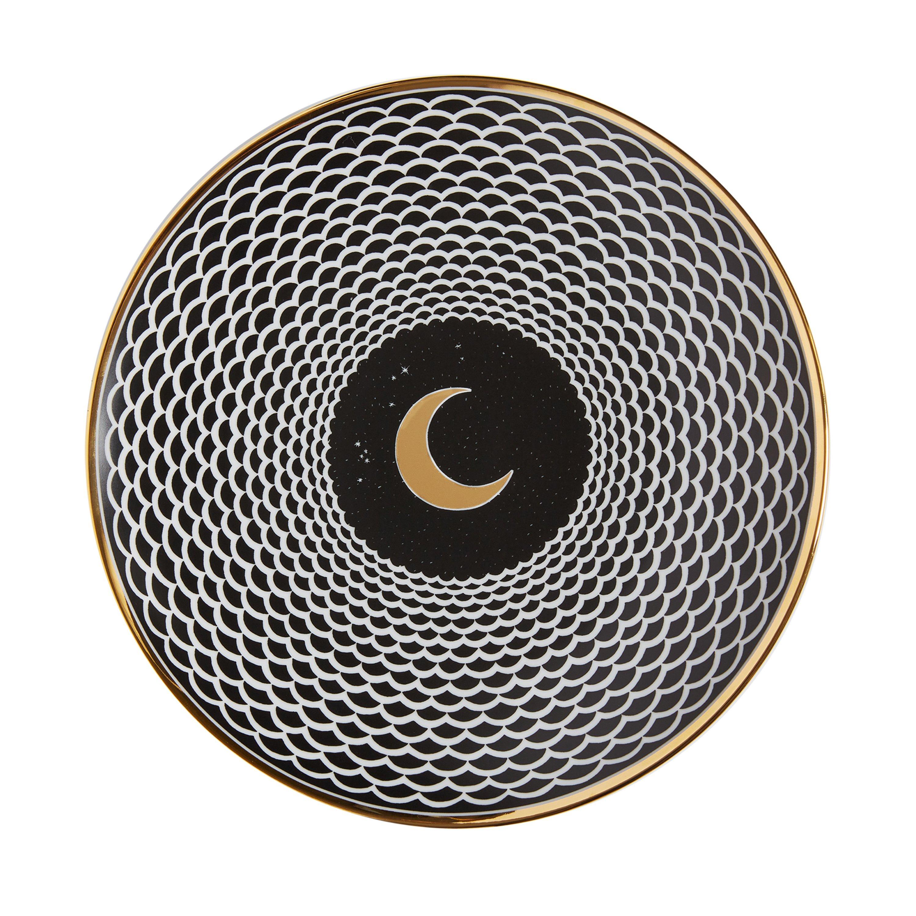 gold/blk/white - Fornasetti - Lunocentrica Wall Plate - 1