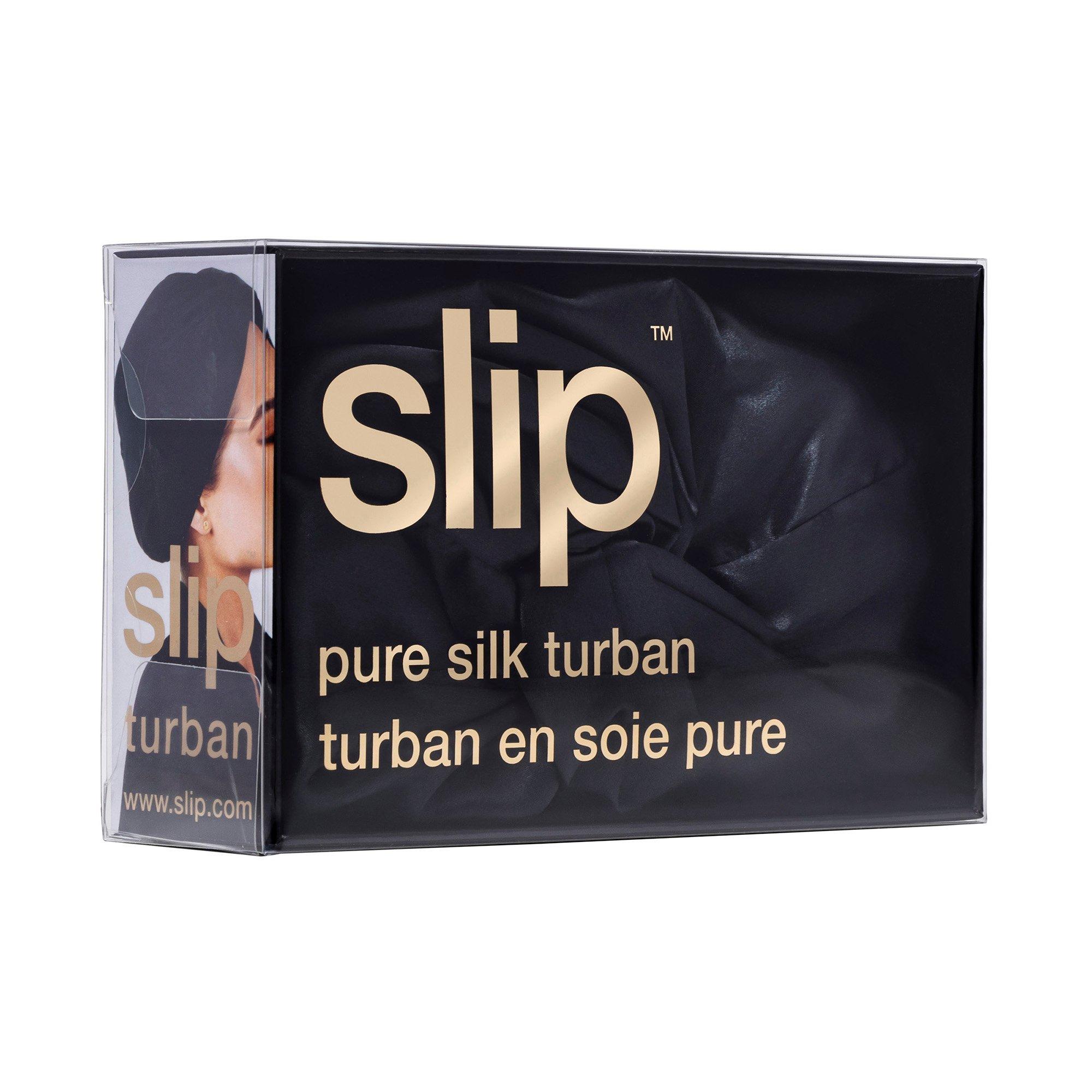 Black - Slip - slip pure silk turban - 2