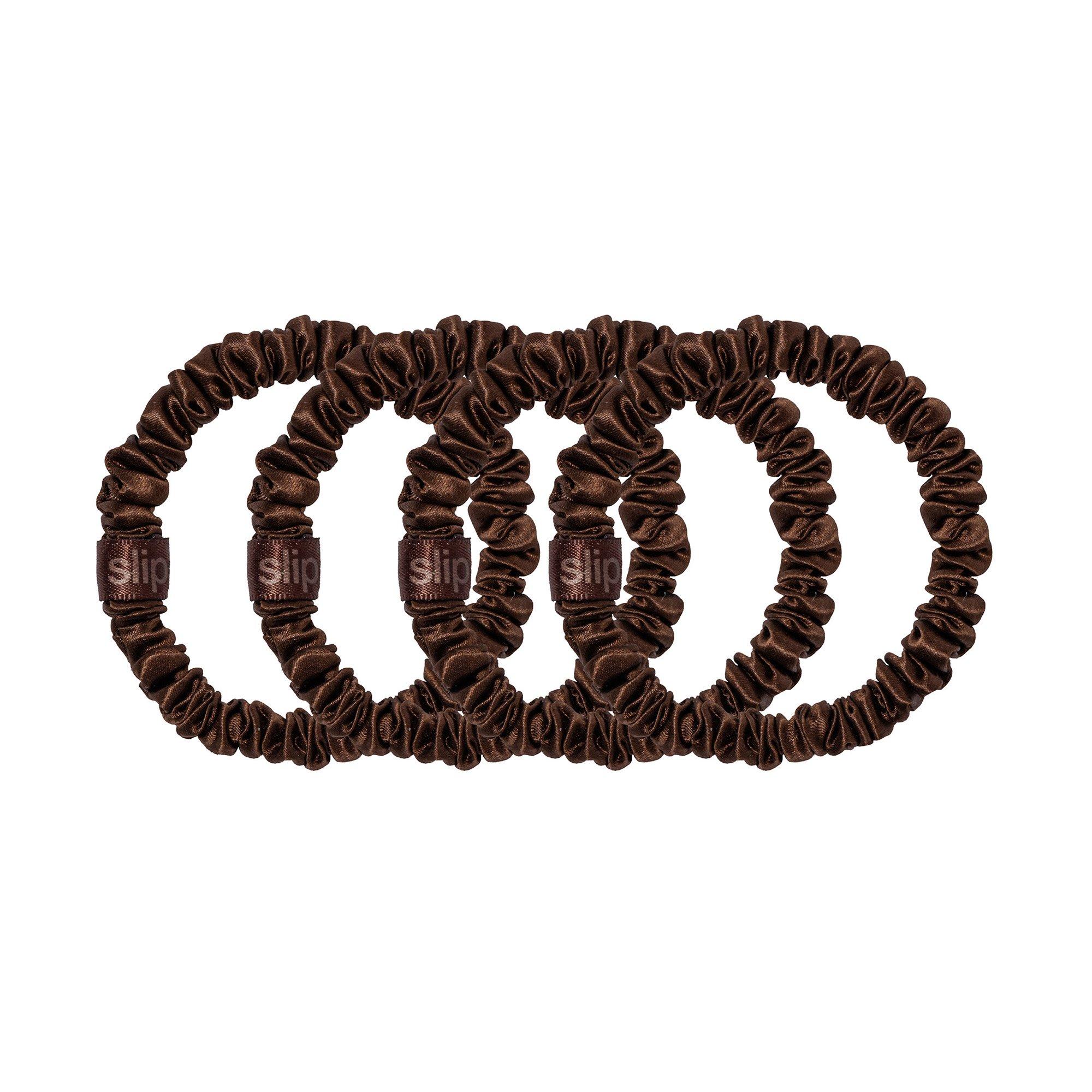 Dark Brown - Slip - slip pure silk back to basics skinny scrunchies - 2