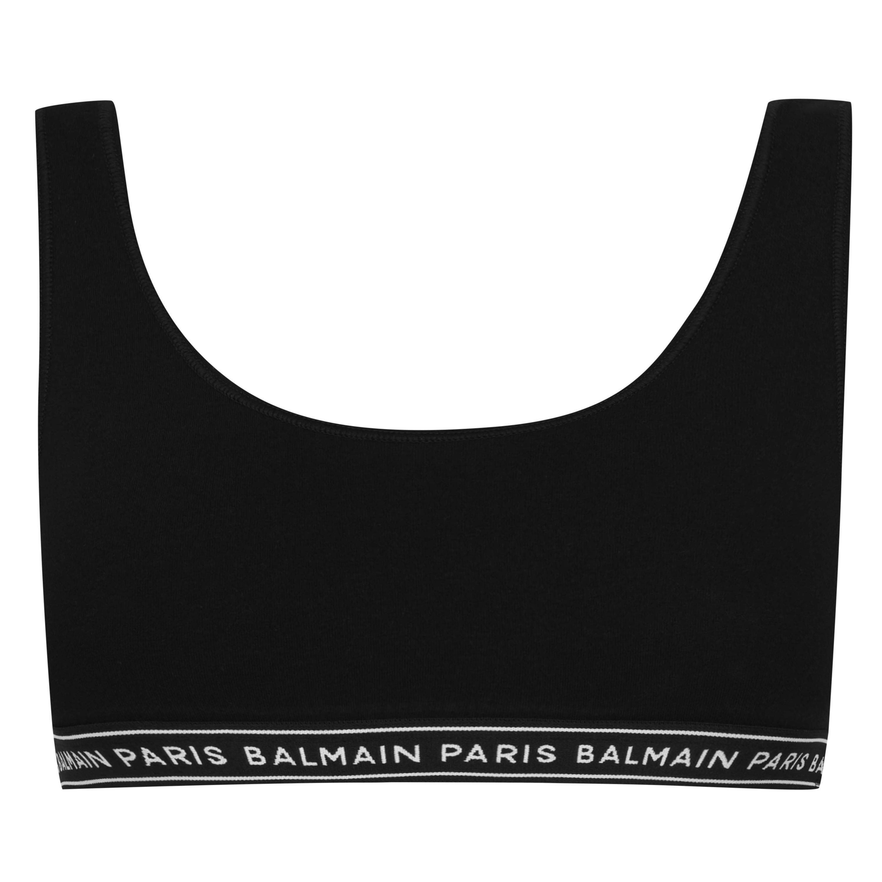 BLACK - Balmain - Paris Logo Bralette - 4